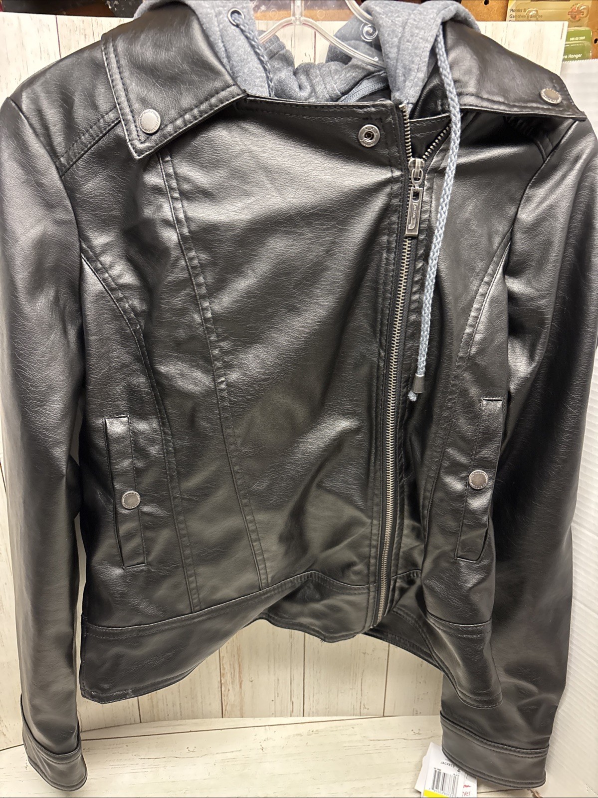 Joujou Vegan Leather Moto Zip Jacket Sz Medium Motorcycle Bikercore Urban NWT