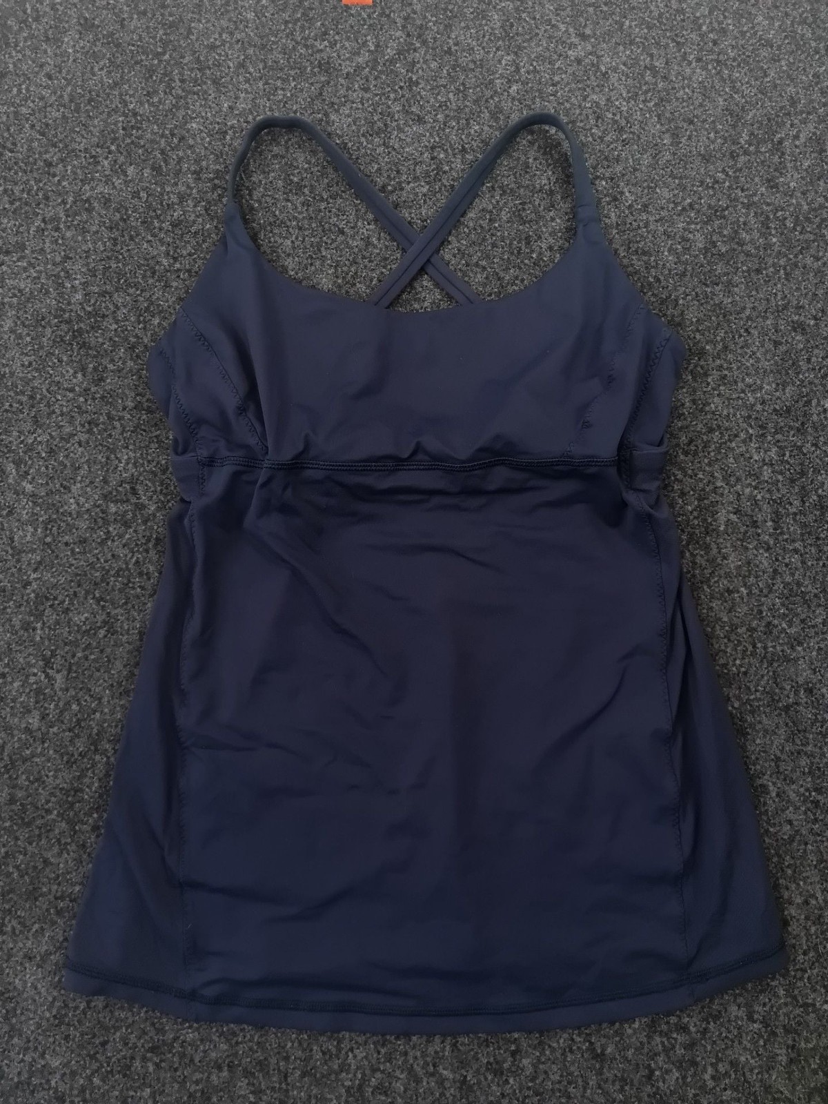 Lululemon Pushing Limits Tank Navy Blue Criss Cross Back