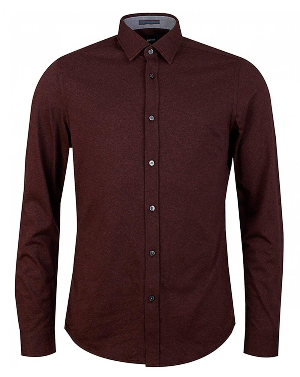 Hugo Boss Mens Dark Red Regular Fit Lukas55 Button Down Shirt, 2XL XXL 3066-10