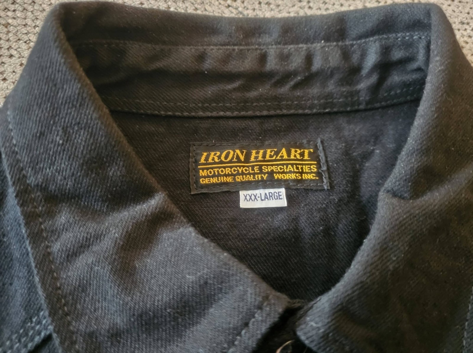 Iron Heart IHSH-218 12oz Black Selvedge Denim Western Shirt XXXL Johnny Cash 3