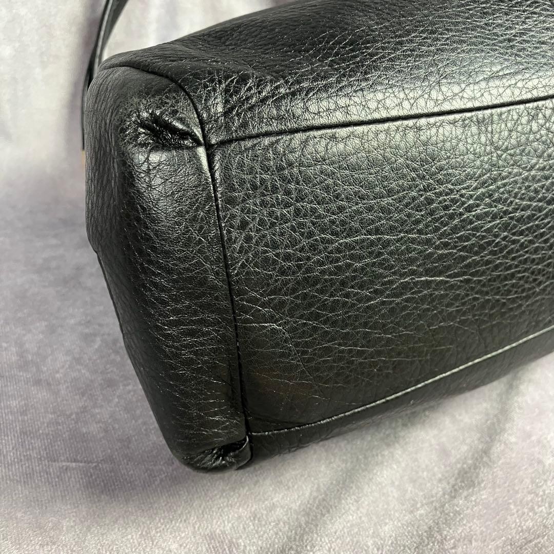 COACH Madison Phoebe Shoulder Bag Black Leather Handbag Authentic Classic