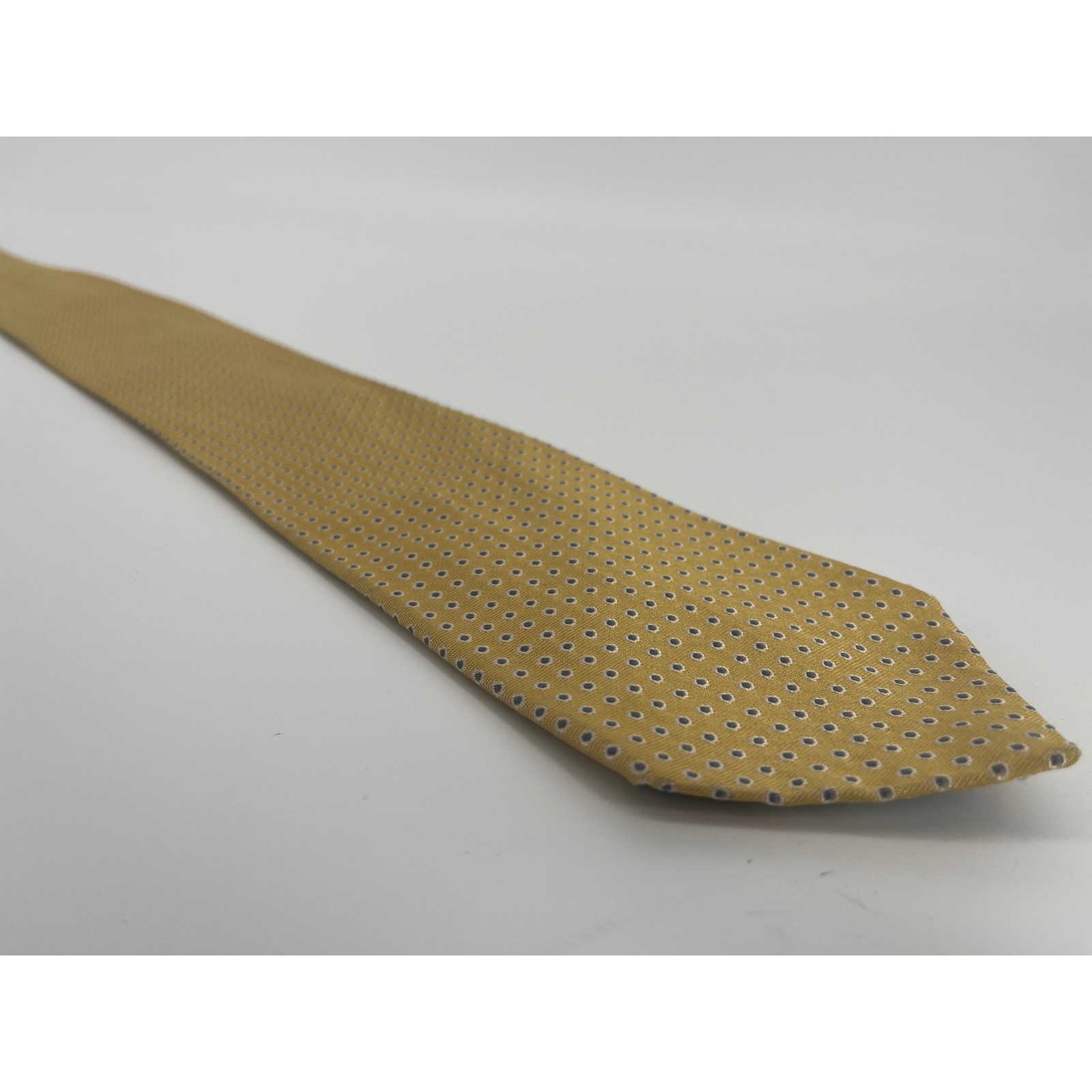 Tommy Hilfiger Necktie OS Gold Excellent Silk Polka Dot Classic Professional