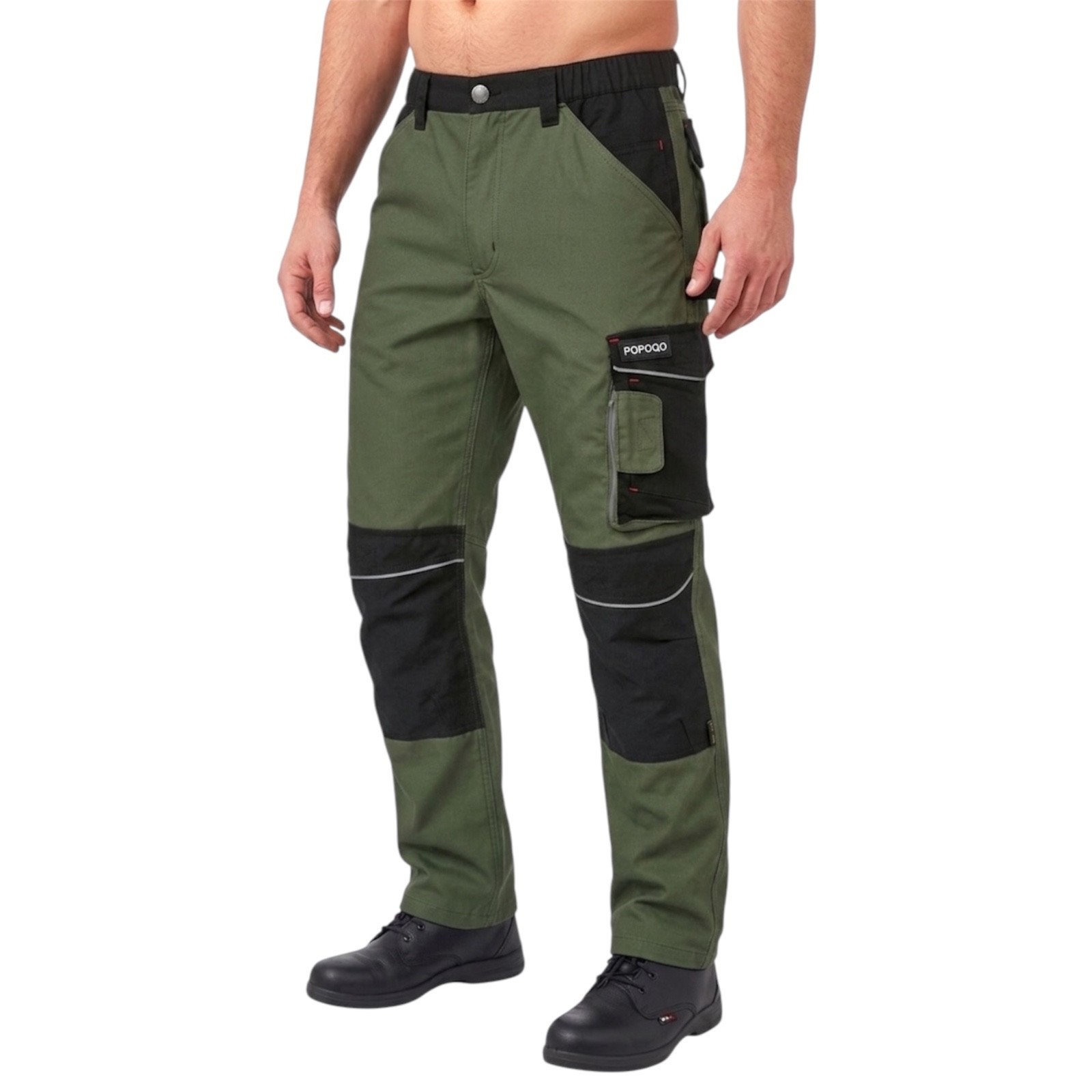 Mens Cargo Work Trousers With Knee Pads Pockets Safety Heavy Duty Combat Pants