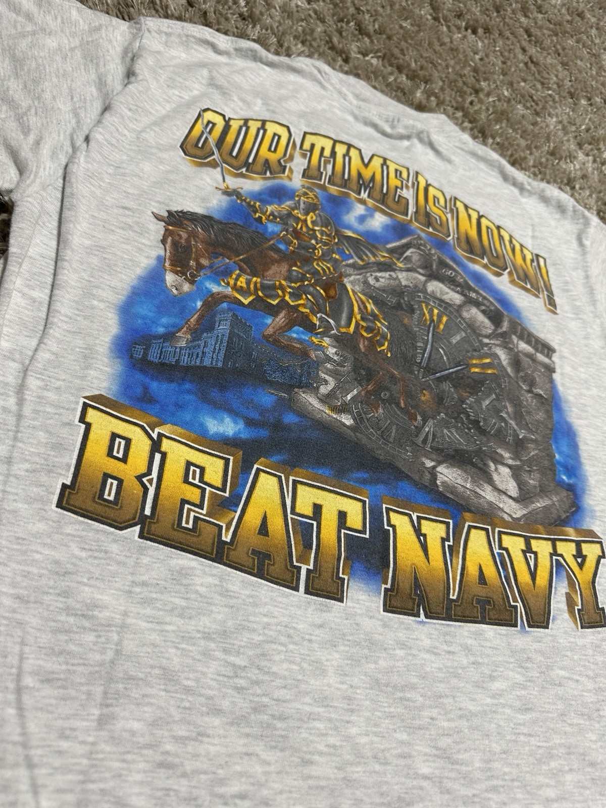 Vintage 2006 Army vs Navy Rivalry T-Shirt Hanes Beefy-T Gray Football USA Medium