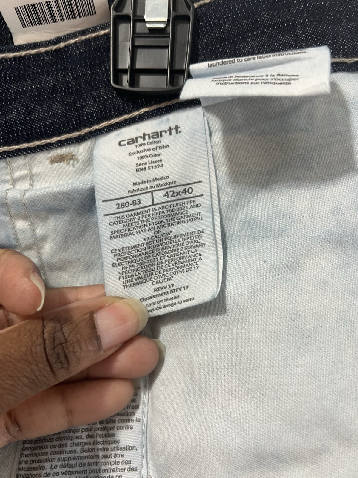 Carhartt FR Flame Resistant Cotton Denim Work Pants Blue 42×40 MPN 280-83