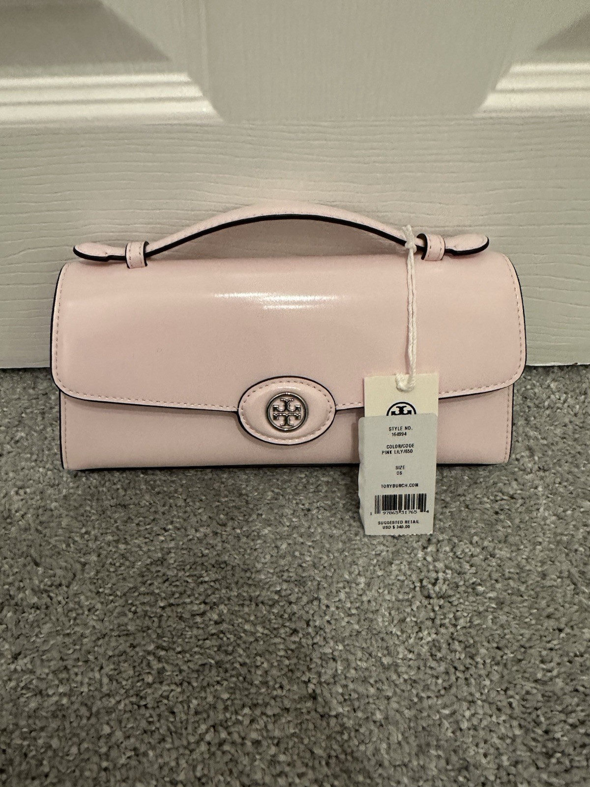 NWT Tory Burch MINI ROBINSON SPAZZOLATO CROSSBODY Bag In Pink Lily SOLD OUT!