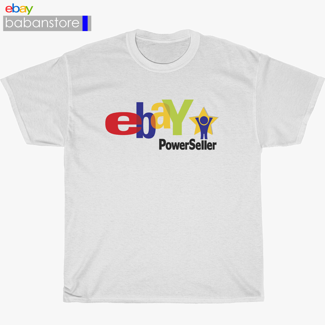 New ebaY Power Sellers Logo Black/White/Grey/Navy T-Shirt Size S-5XL