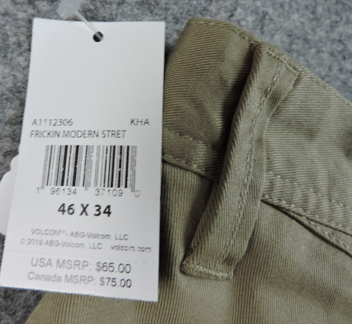 Volcom Mens 46×34 Frickin Modern Street True To Size Stretch Chino Pants NEW