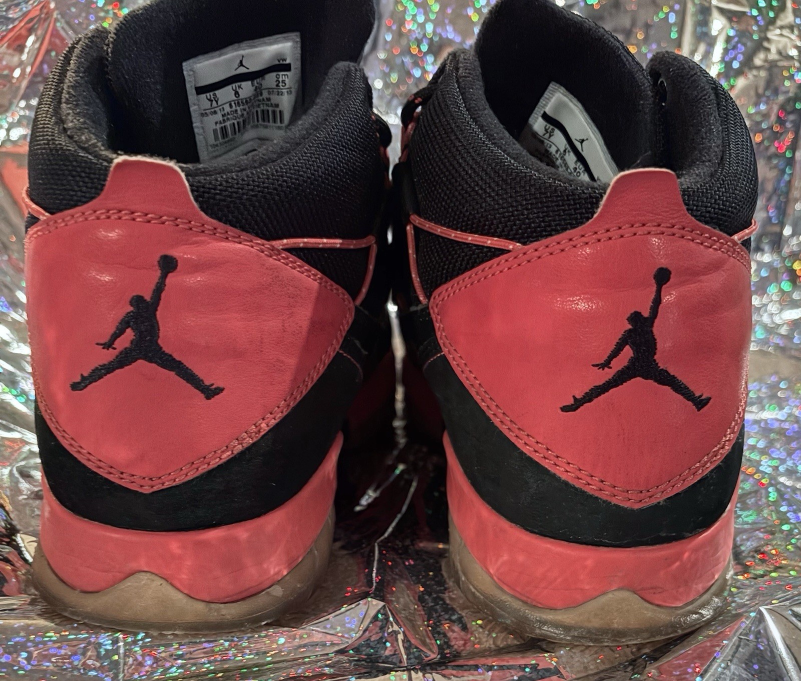 Air Jordan Retro Black Red Youth Size 7Y Basketball Shoes