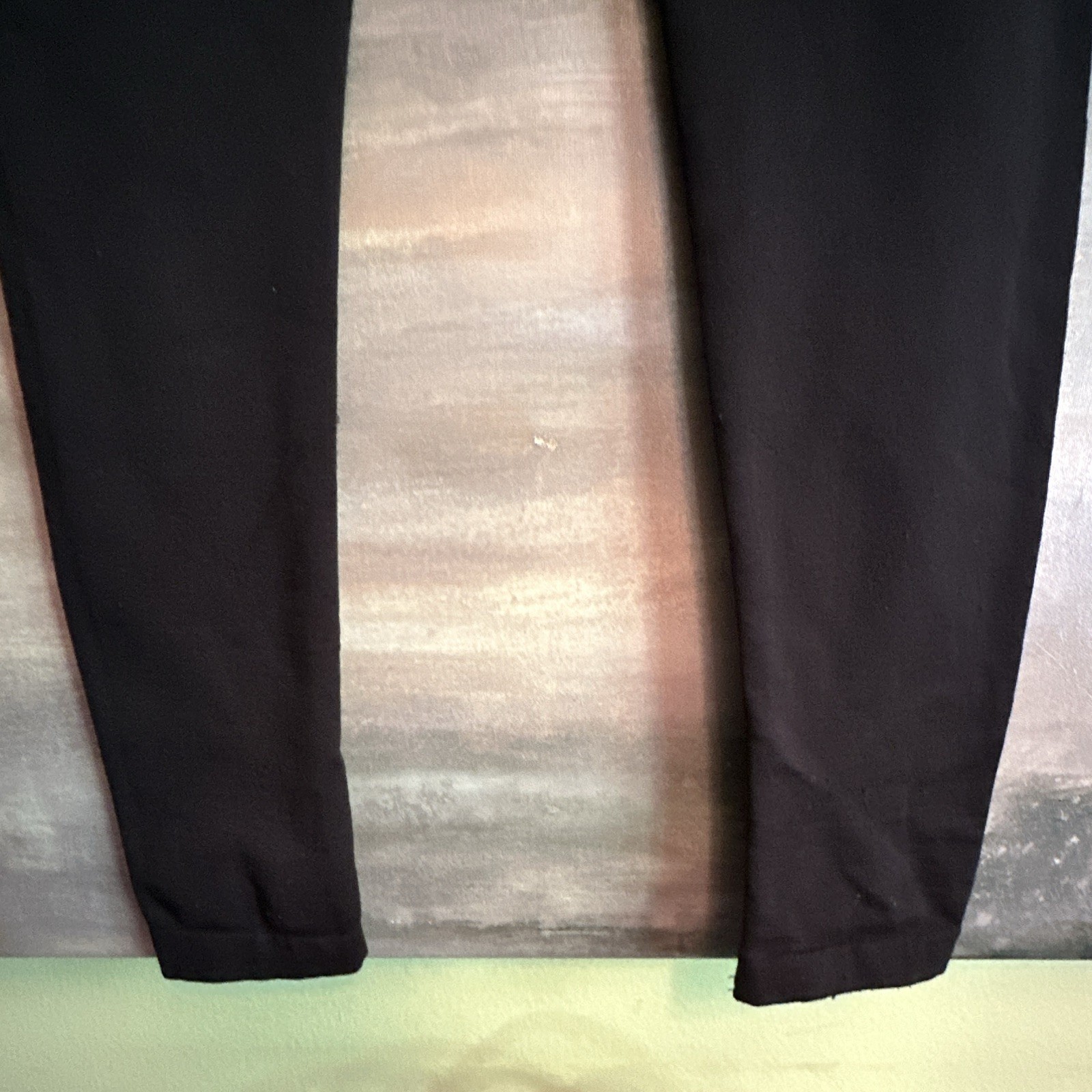 Yelete High Rise Ankle Leggings Stretch Black Solid Women’s One Size