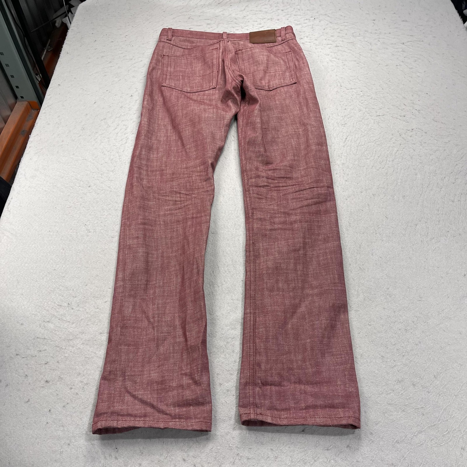 Gustin Jeans Mens 32×34 Red Straight Regular Fit Button Fly Denim Made USA