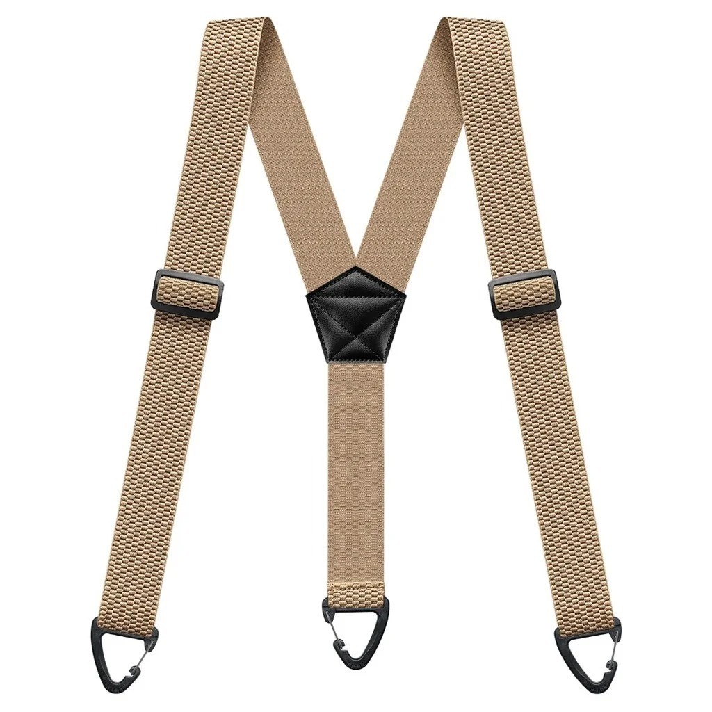 Heavy Duty Suspenders for Men Work Biker Outdoor 3.8cm Wide X-Back with 4 Snap H