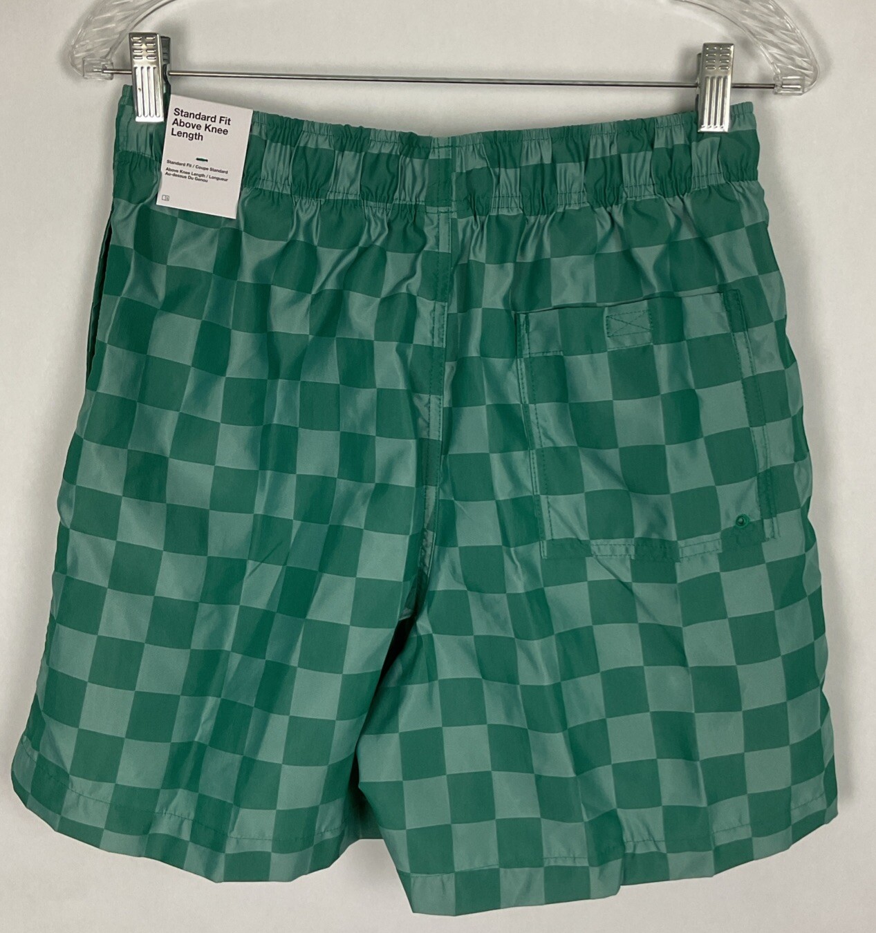Nike Shorts Checkered Club Flow Casual Athletic Sz Small Green FN3098-365 New