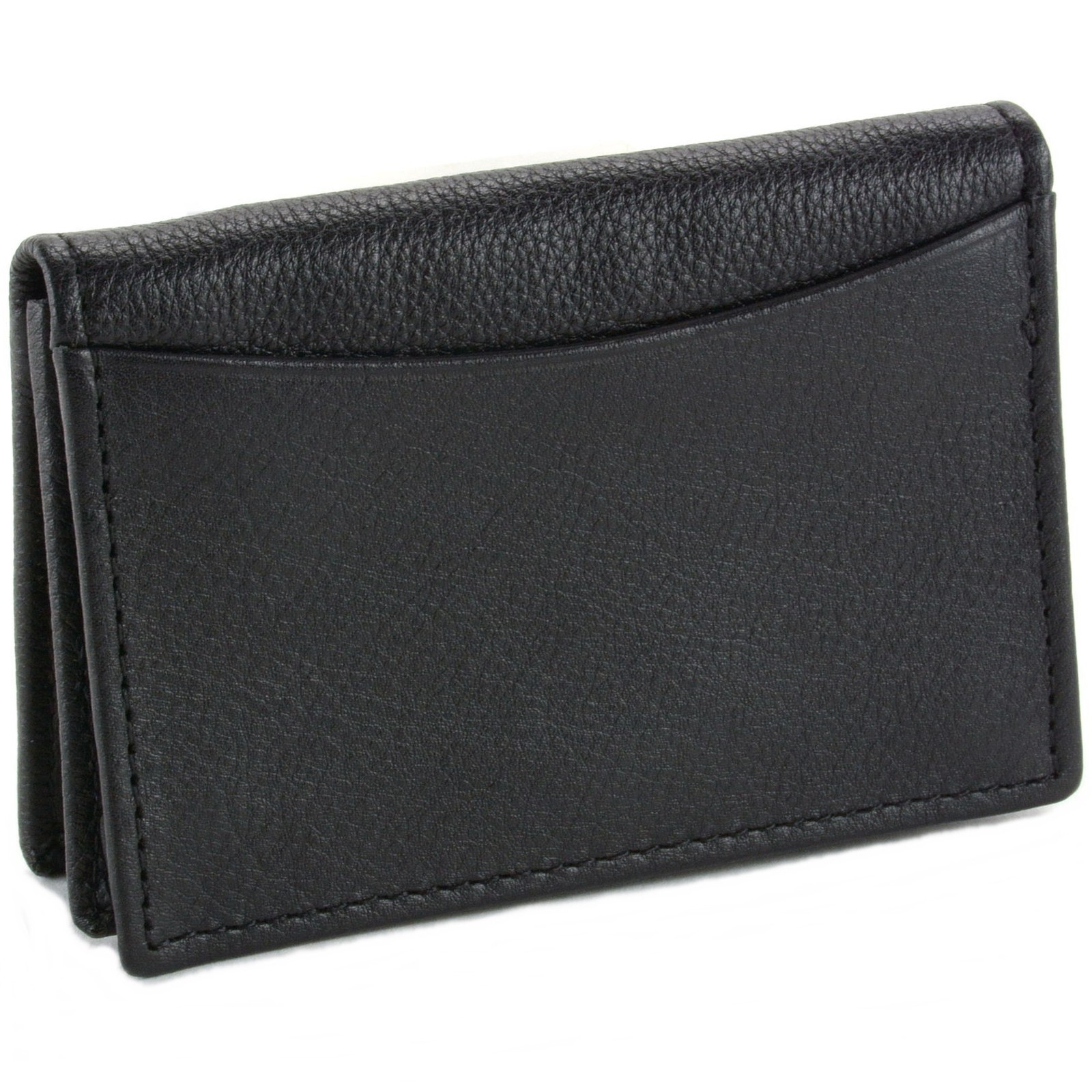 Alpine Swiss Expandable Business Card Case Genuine Leather Front Pocket Wallet