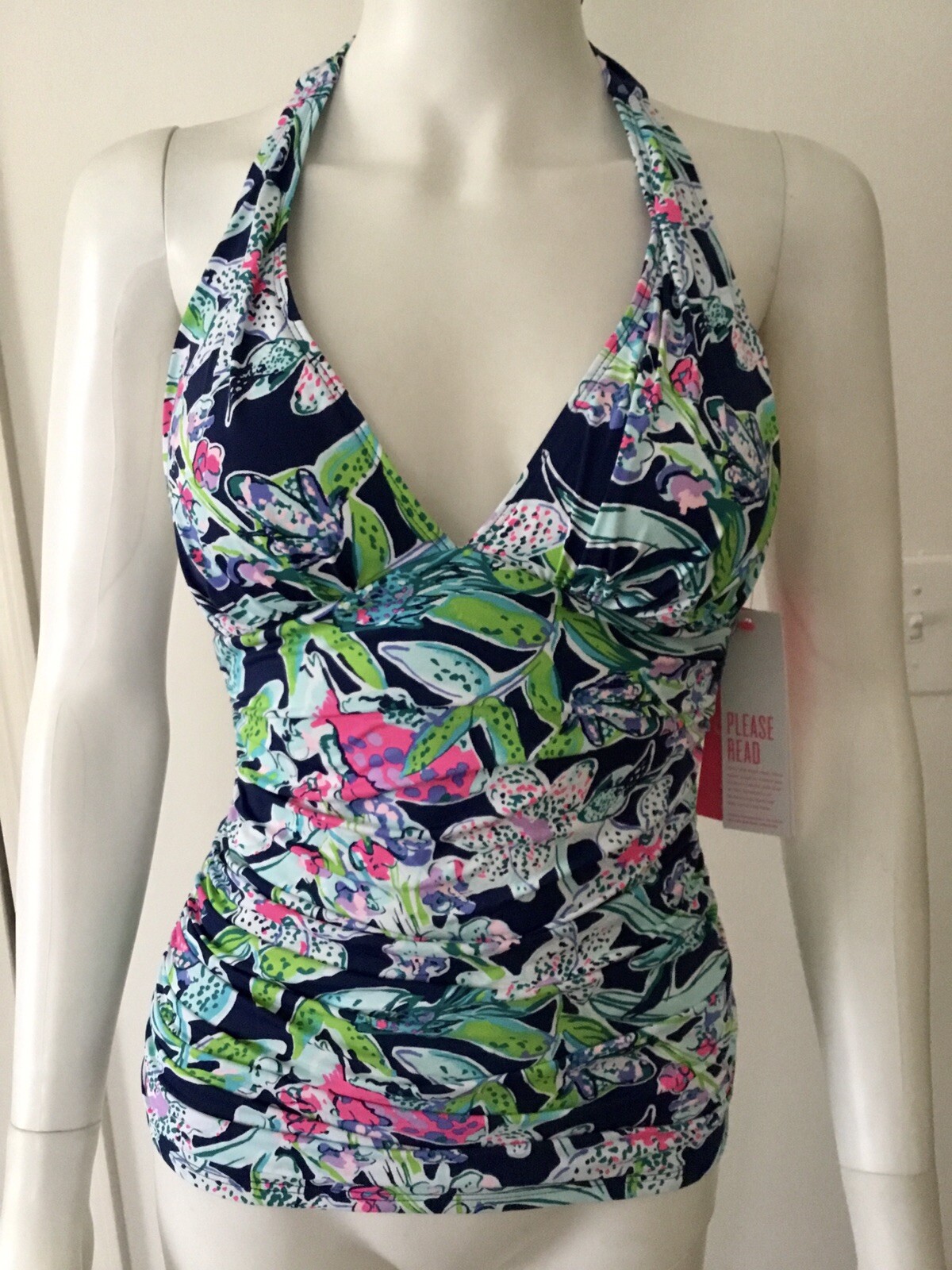 New Lilly Pulitzer Bliss Halter Tankini Deep Navy SwayThis Way Swim Sz 0 & 2 NWT