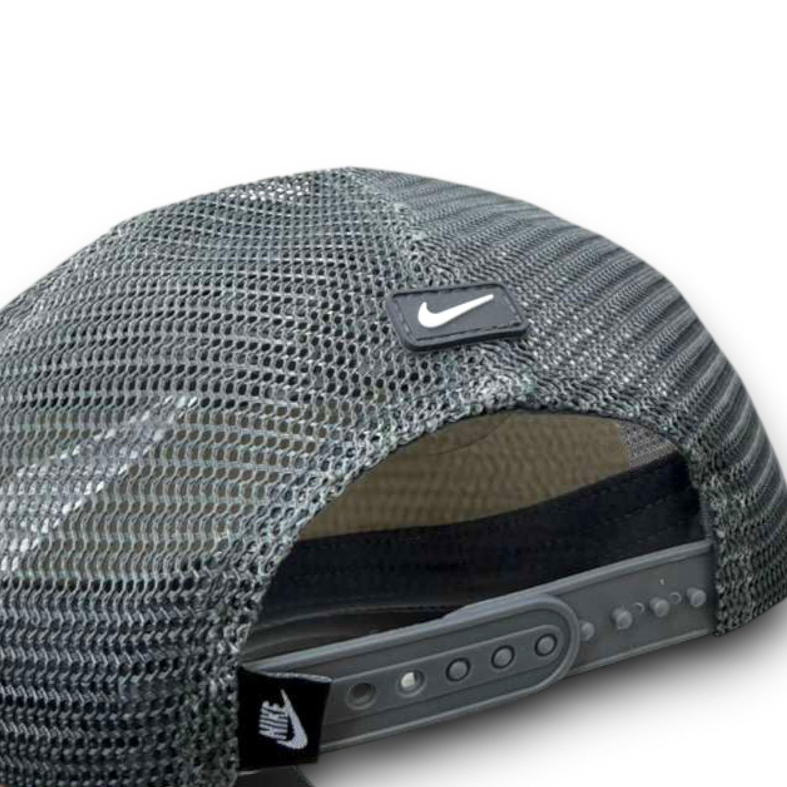 NWT Nike Heritage 86 Puffer Trucker Hat Steel Gray Black Mesh Adjustable Cap