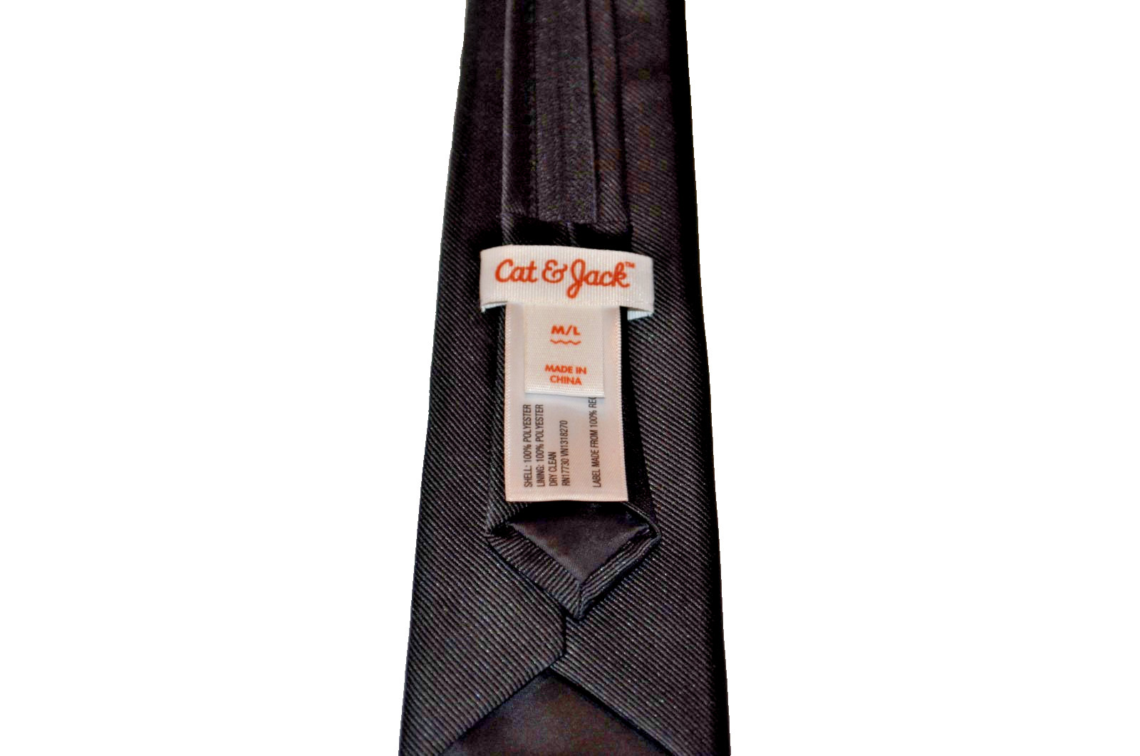 Boys zipper neck tie in Black