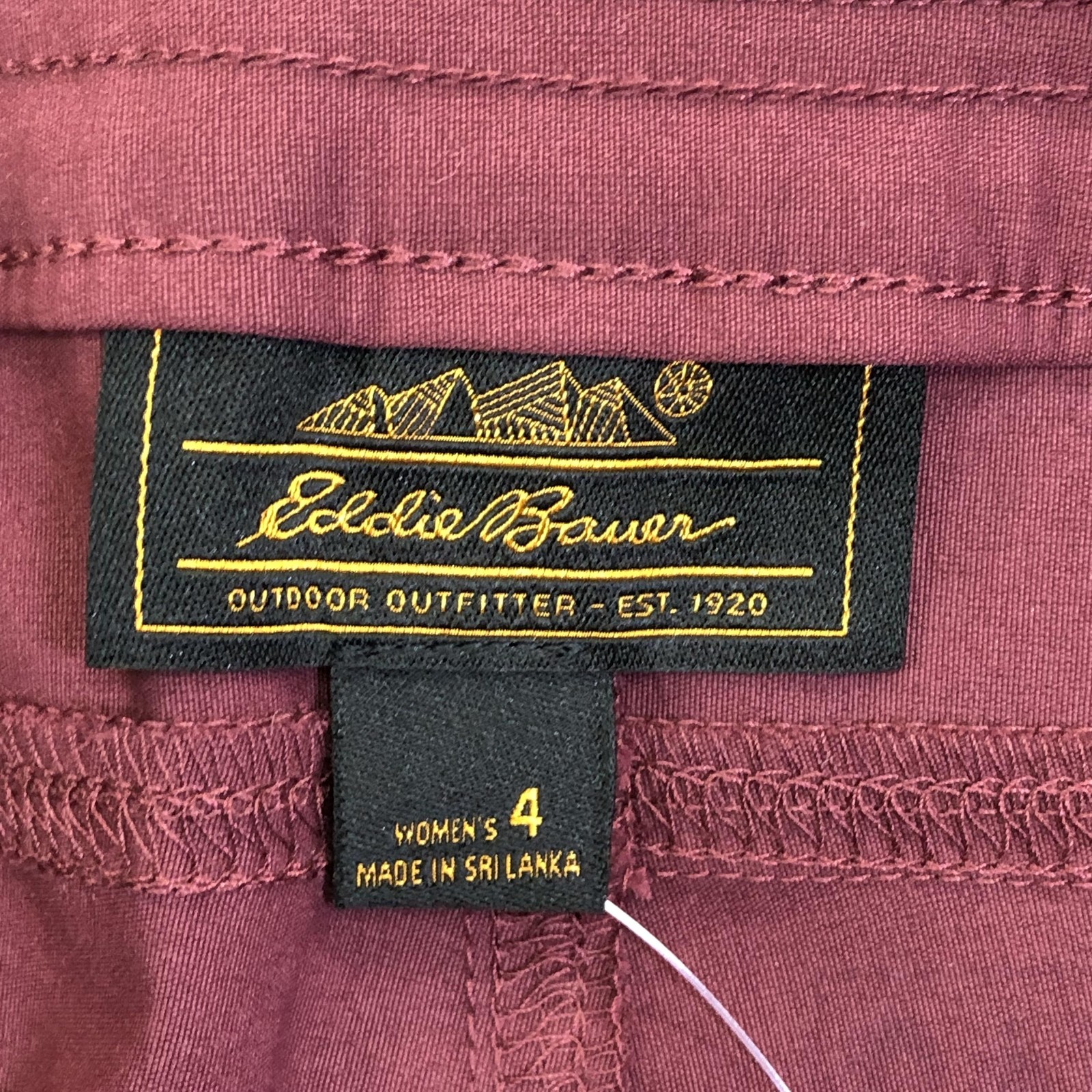 Eddie Bauer Rainier Capri Pants Womens 4 Red Nylon Hiking Outdoor Stretch Travel