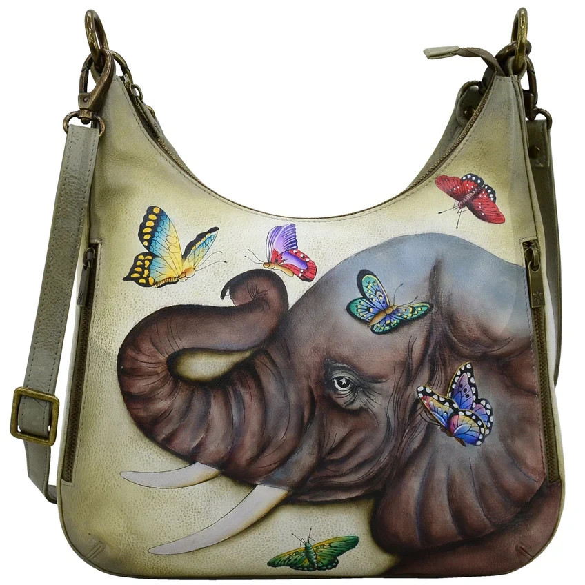 Anuschka SALE #662-GTG “GENTLE GIANT” Convertible Slim Hobo 12.75″x9.75″x2″