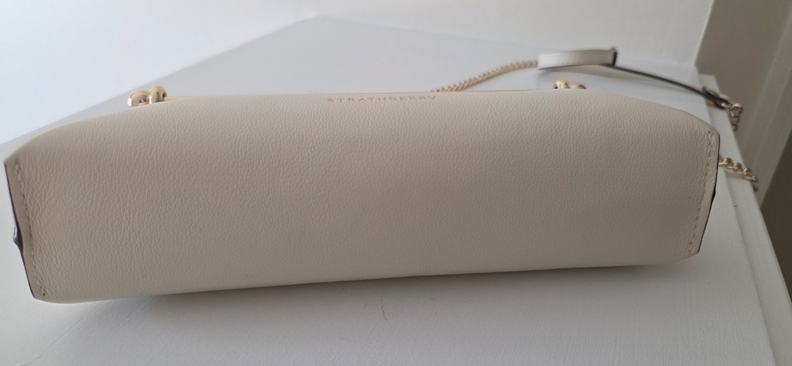Strathberry Stylist leather Shoulder Clutch bag ~ Vanilla with Flowers