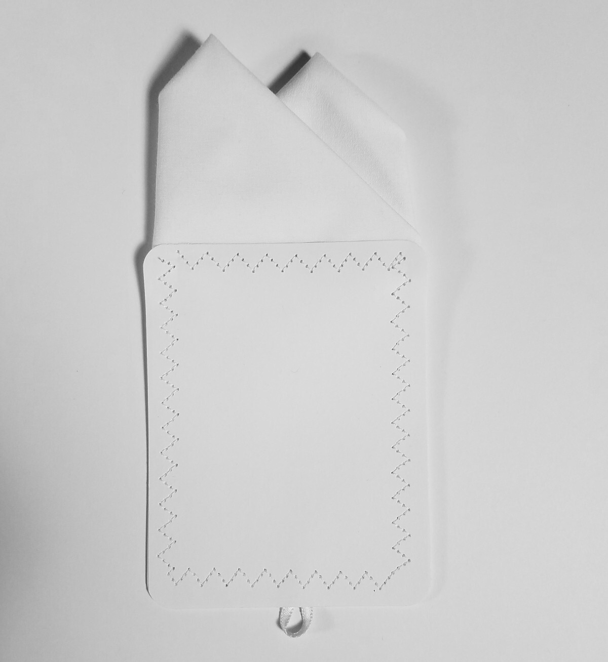Men’s 2 Point Cotton Pre-folded Pocket Square Handkerchief Insert – White