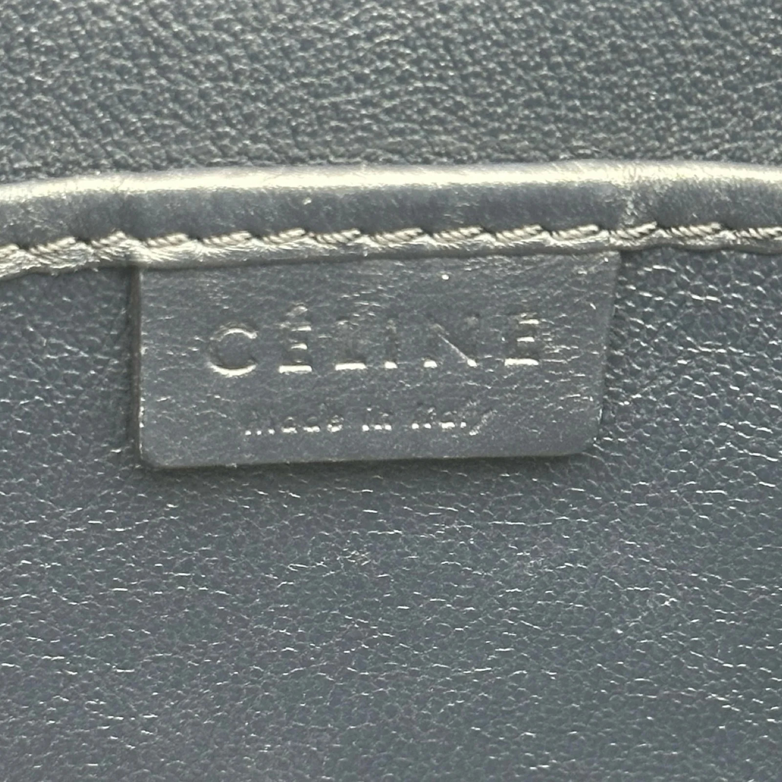 CELINE Luggage Nano Shopper Navy GHW Calfskin Shoulder Bag #2351