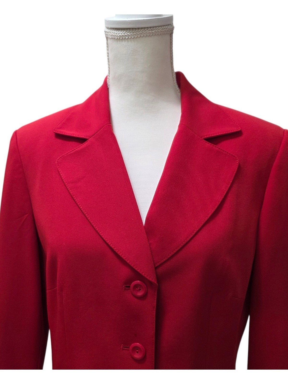 NYP Suits Red Jacket & Pleated Skirt Set Size 12 Business Church Formal