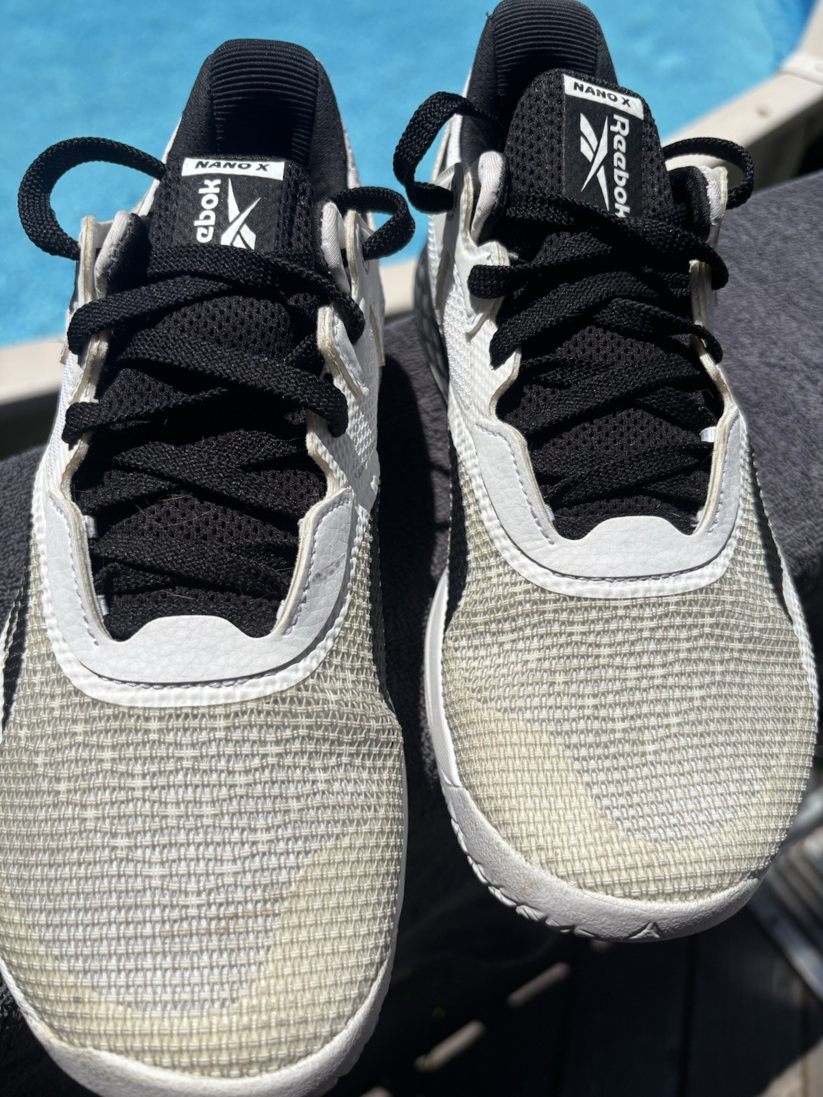 Reebok Nano X womens White/Black Lace-Up Low Top Gym & Cross Training Sneakers