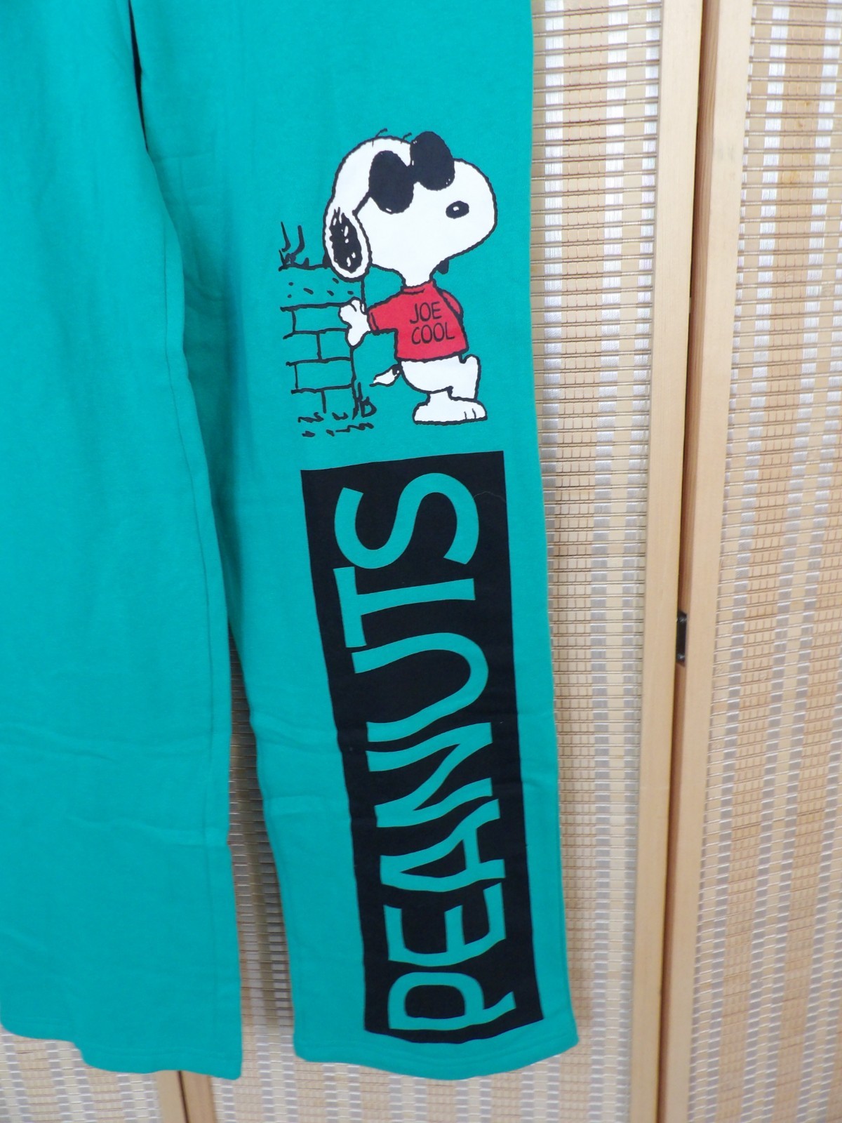 NWT Men’s Peanuts Snoopy Joe Cool Size Medium Teal Drawstring Sweatpants