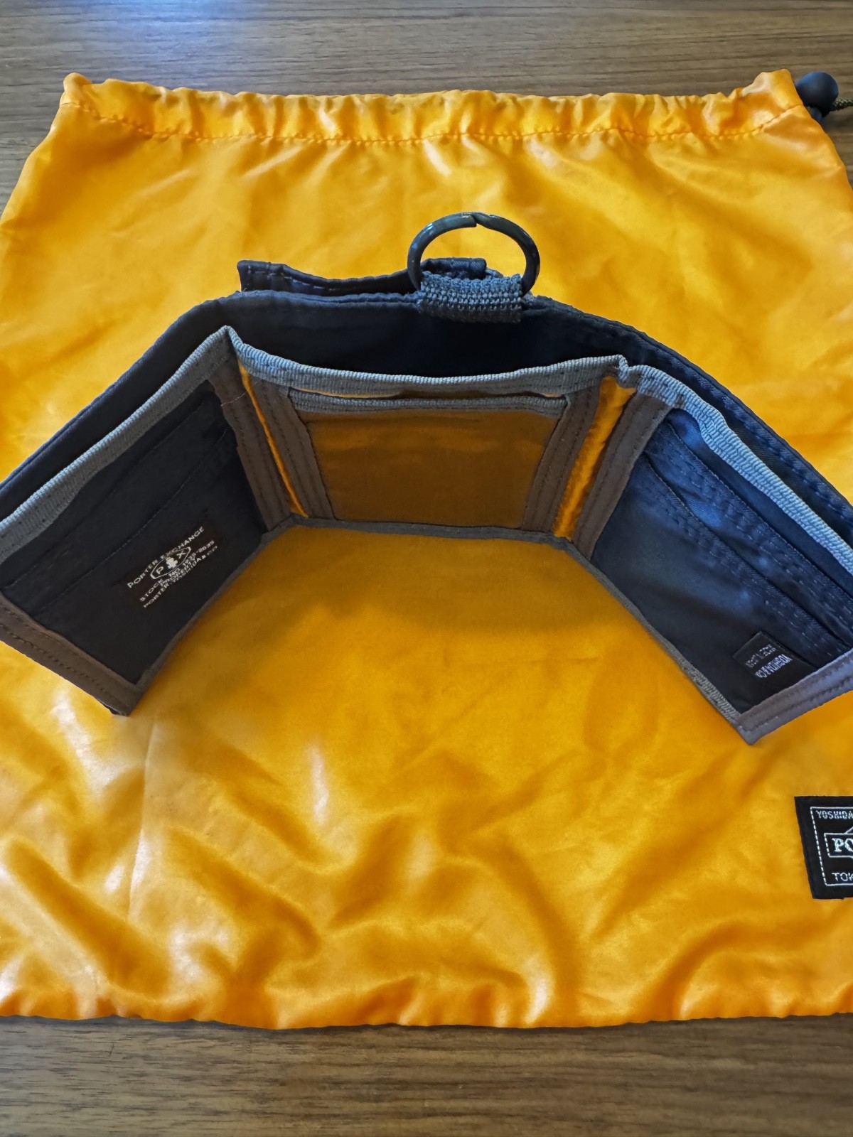 Yoshida & Co Porter Tanker Tri-Fold Wallet & Key Case Set in Iron Blue