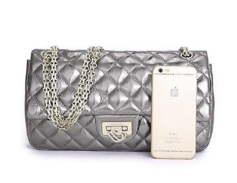 UScarmen Quilted Raindrops Sheepskin Chain Shoulder Bag 1548 SILVER Women’s