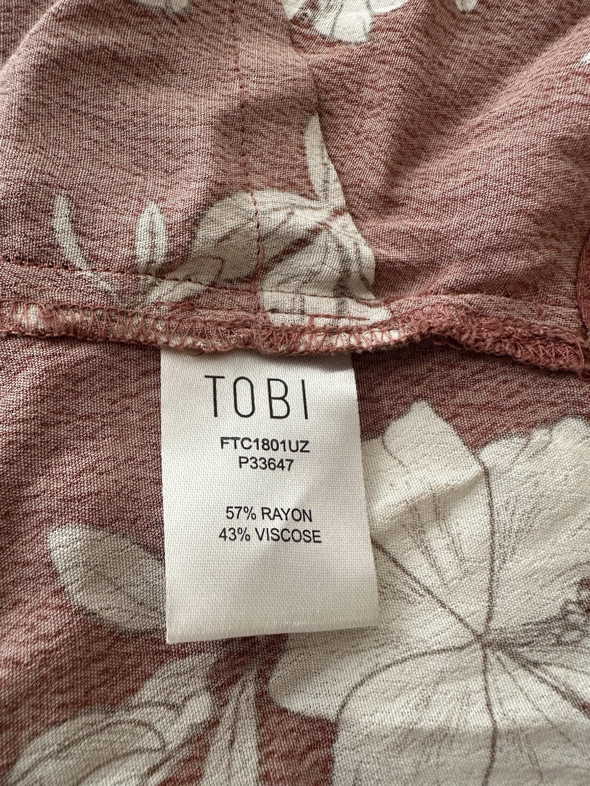 TOBI XS Brick Red/White Floral Wrap Ruffle Tie Cropped Spaghetti Strap Top