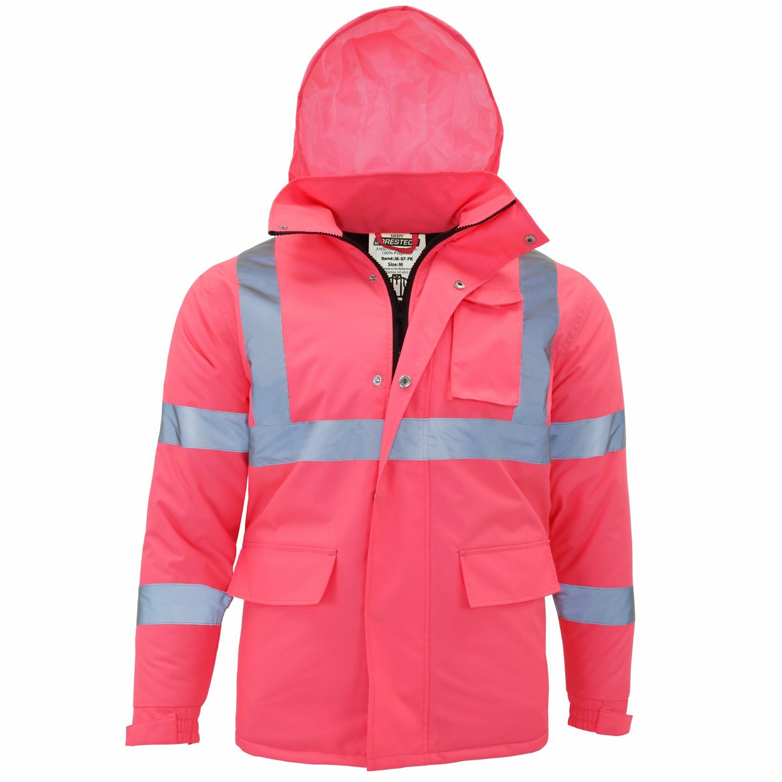 Hi-Vis Pink Safety Jacket with Reflective Stripes insulated Jorestech