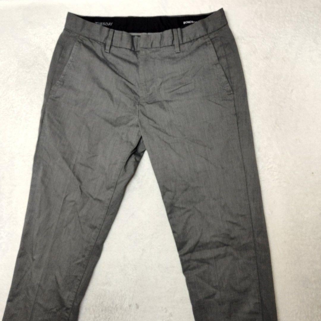 Bonobos Pants Mens 30×30 Gray Chambray Slim Tapered Tuesday Workday Warrior