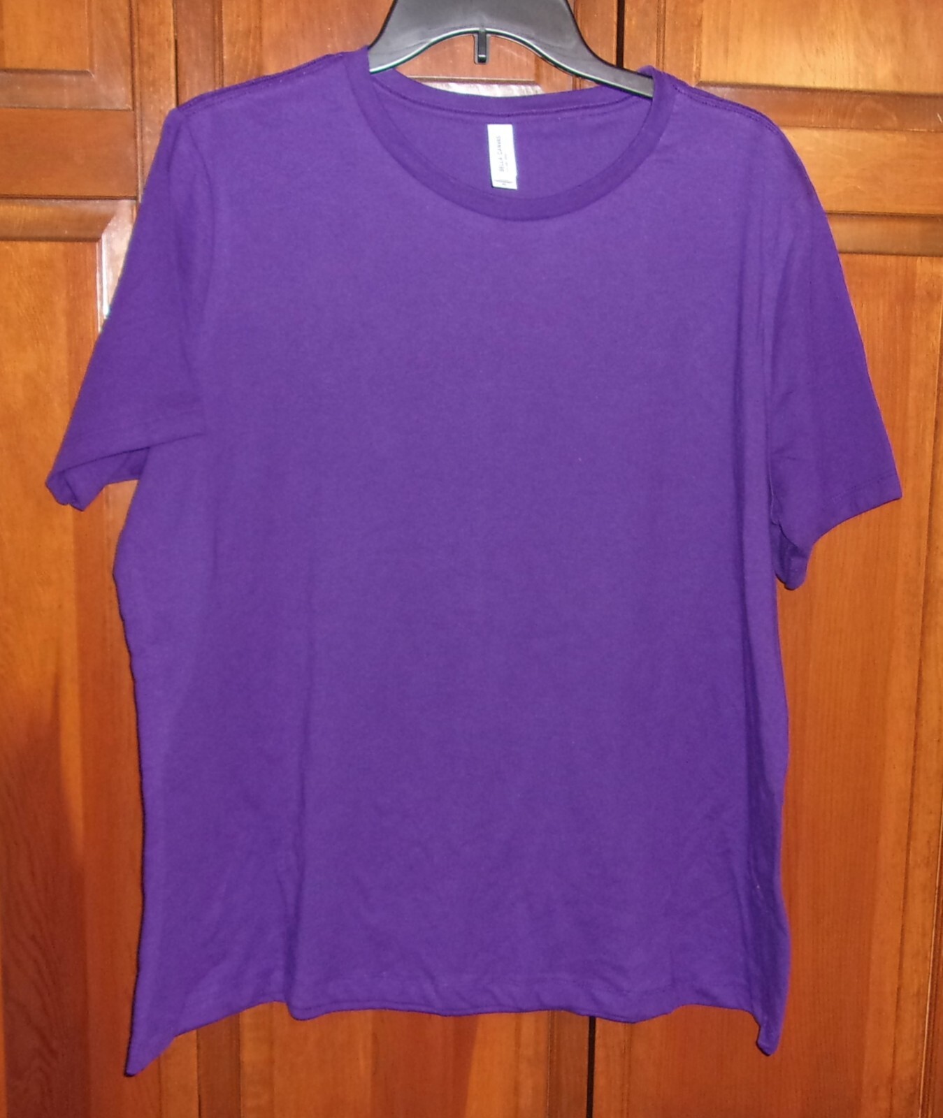 Bella+Canvas Short Sleeve Knit Top – 100% Cotton SOFT Airlume Jersey Purple XL
