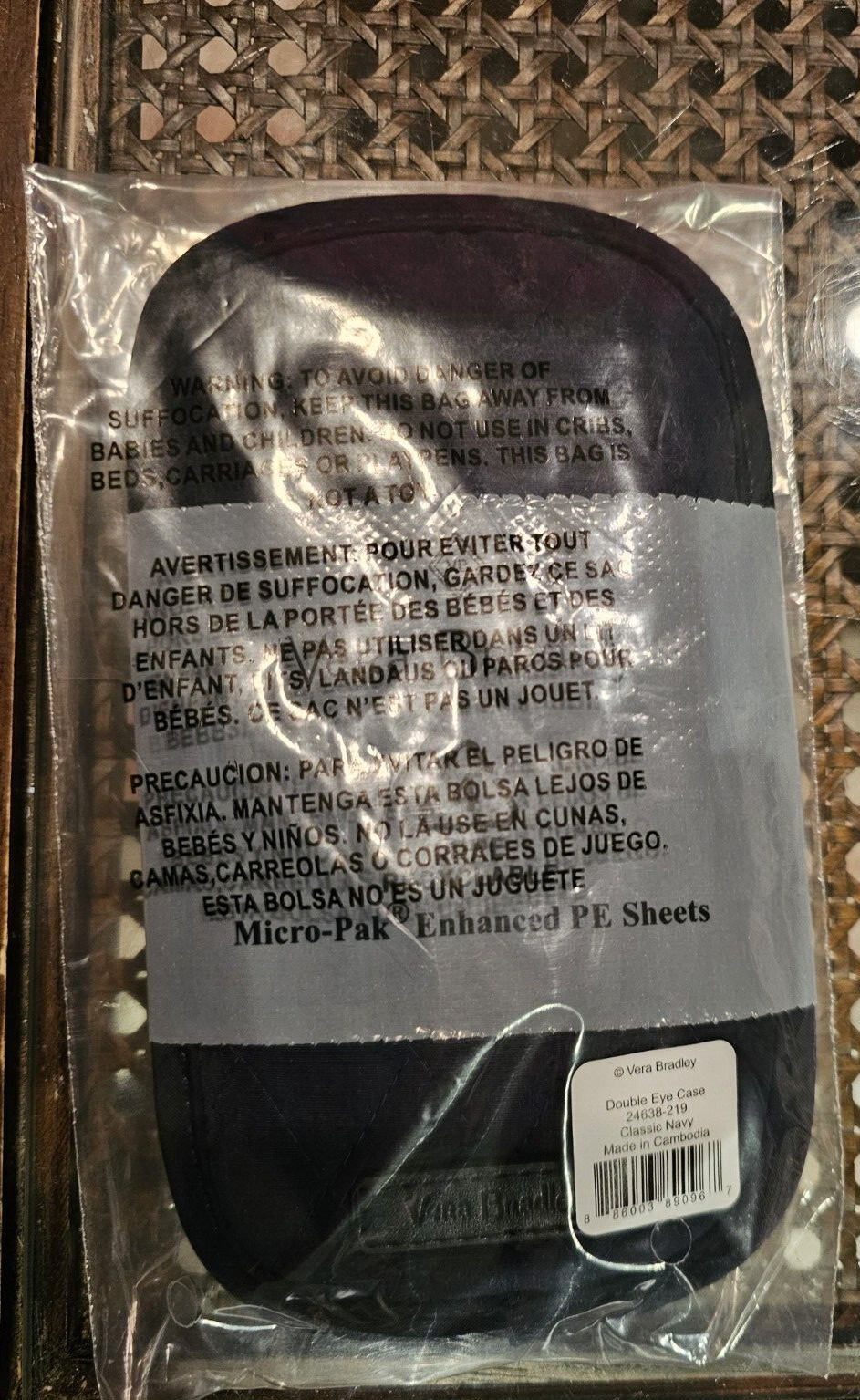 Vera Bradley Double Eye Case Navy Microfiber (New & Sealed) $39