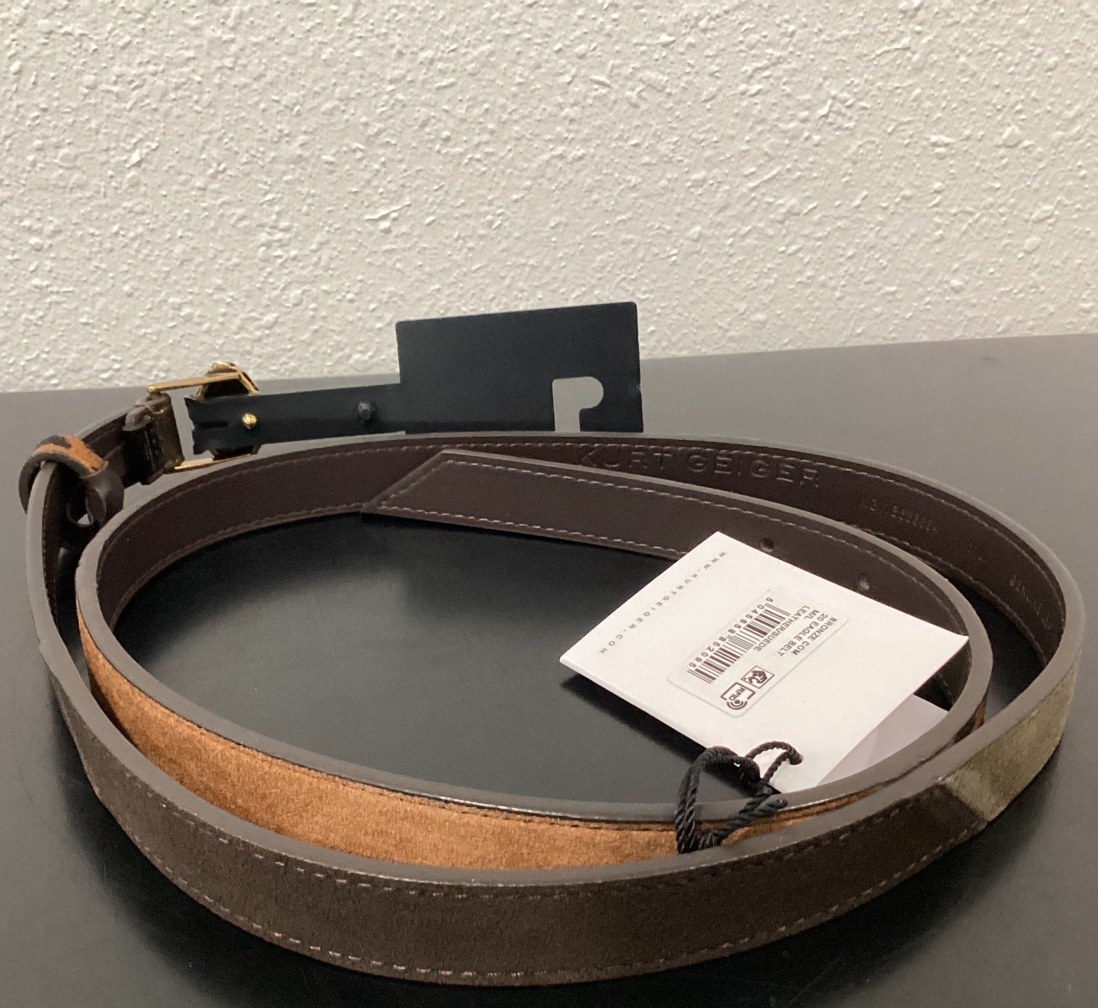 Kurt Geiger Rainbow Eagle Belt 41″ L x 0.75″ Wide Multicolor Suede Pin Buckle