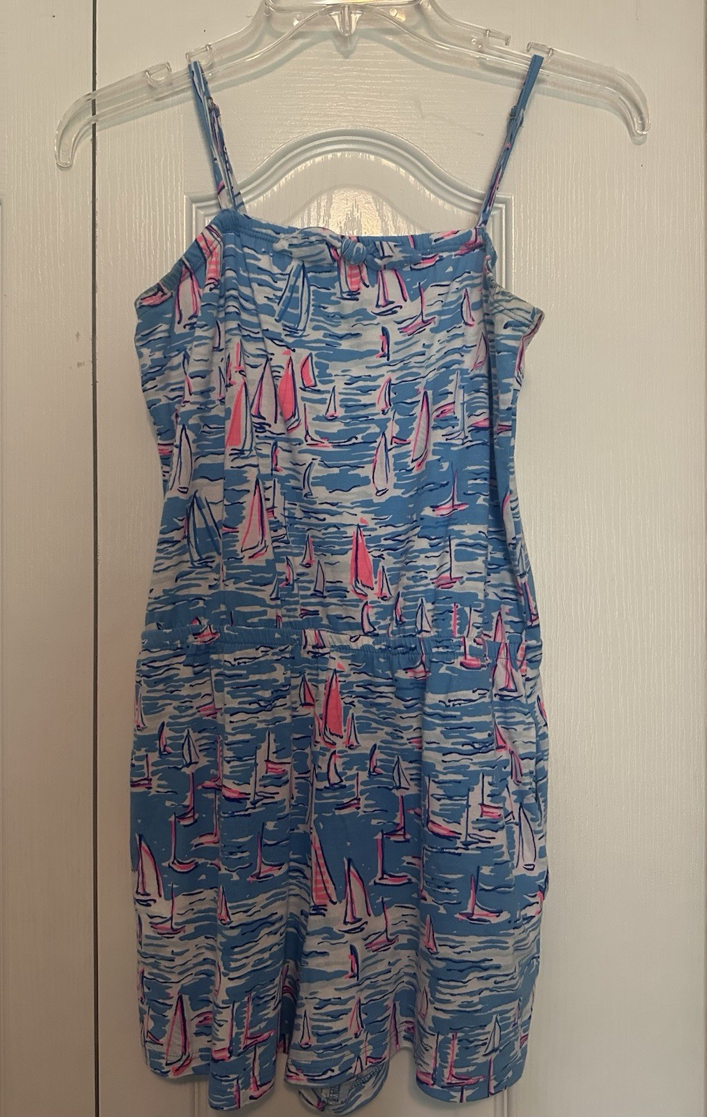 Lilly Pulitzer Girls Sailboats Romper Size 12-14 Preowned