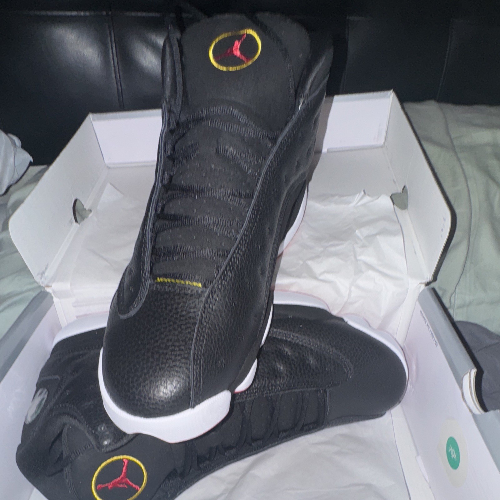 Jordan Air Jordan 13 Retro Men’s High Top Leather Sneakers Black/True Red