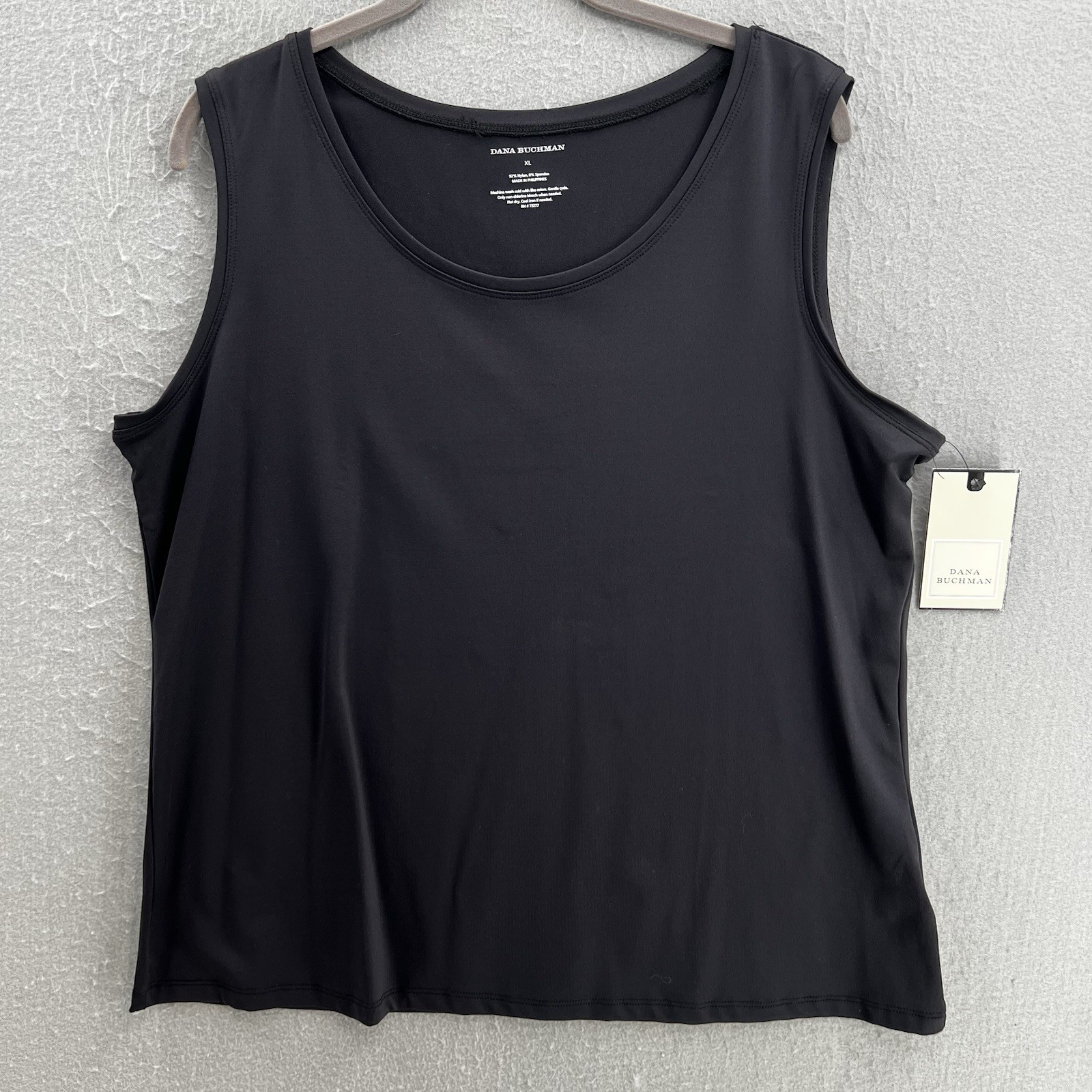 Dana Buchman Tank Womens XL Black Scoop Neck Stretch Active Basic Minimalist