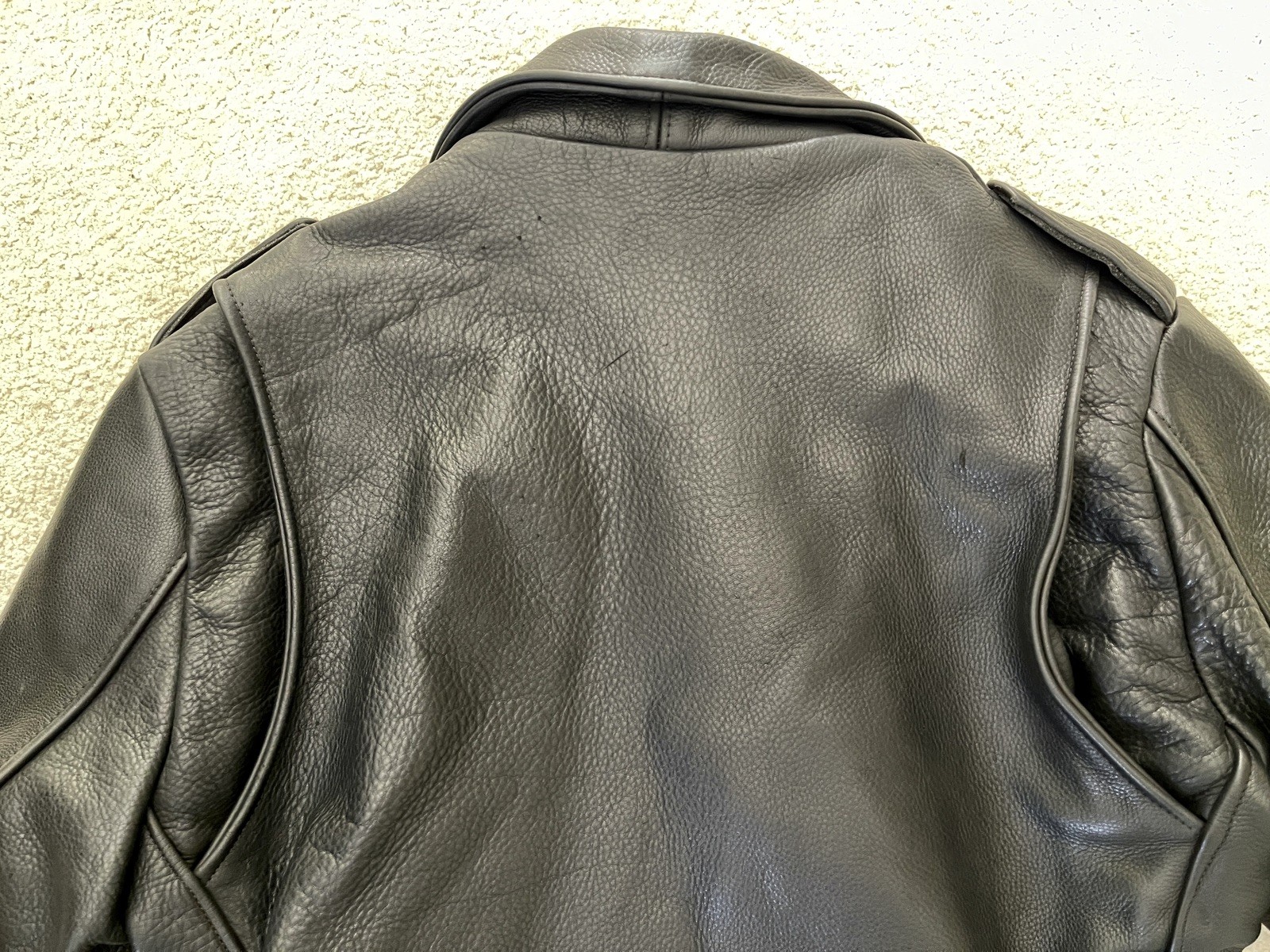 Natel Black Leather Heavy Motorcycle Moto Biker Jacket Made in USA – READ