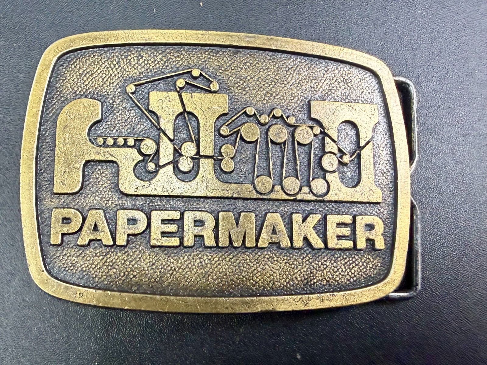 Papermaker Printing Press Advertisement Brass Tone 1978 Belt Buckle by AIO
