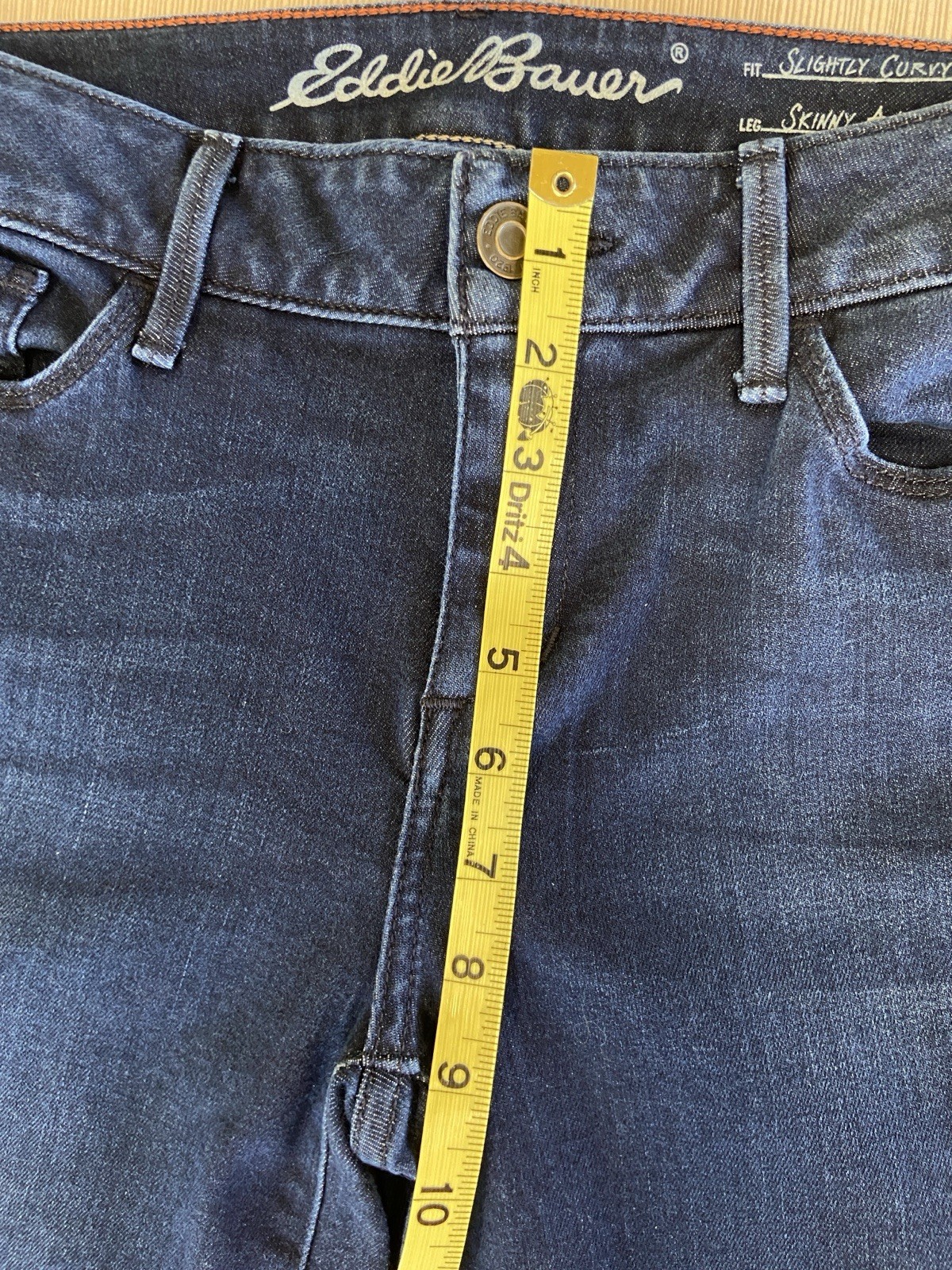 Eddie Bauer Mid Rise Slightly Curvy Skinny Ankle Stretch Jeans Dark Wash Size 2