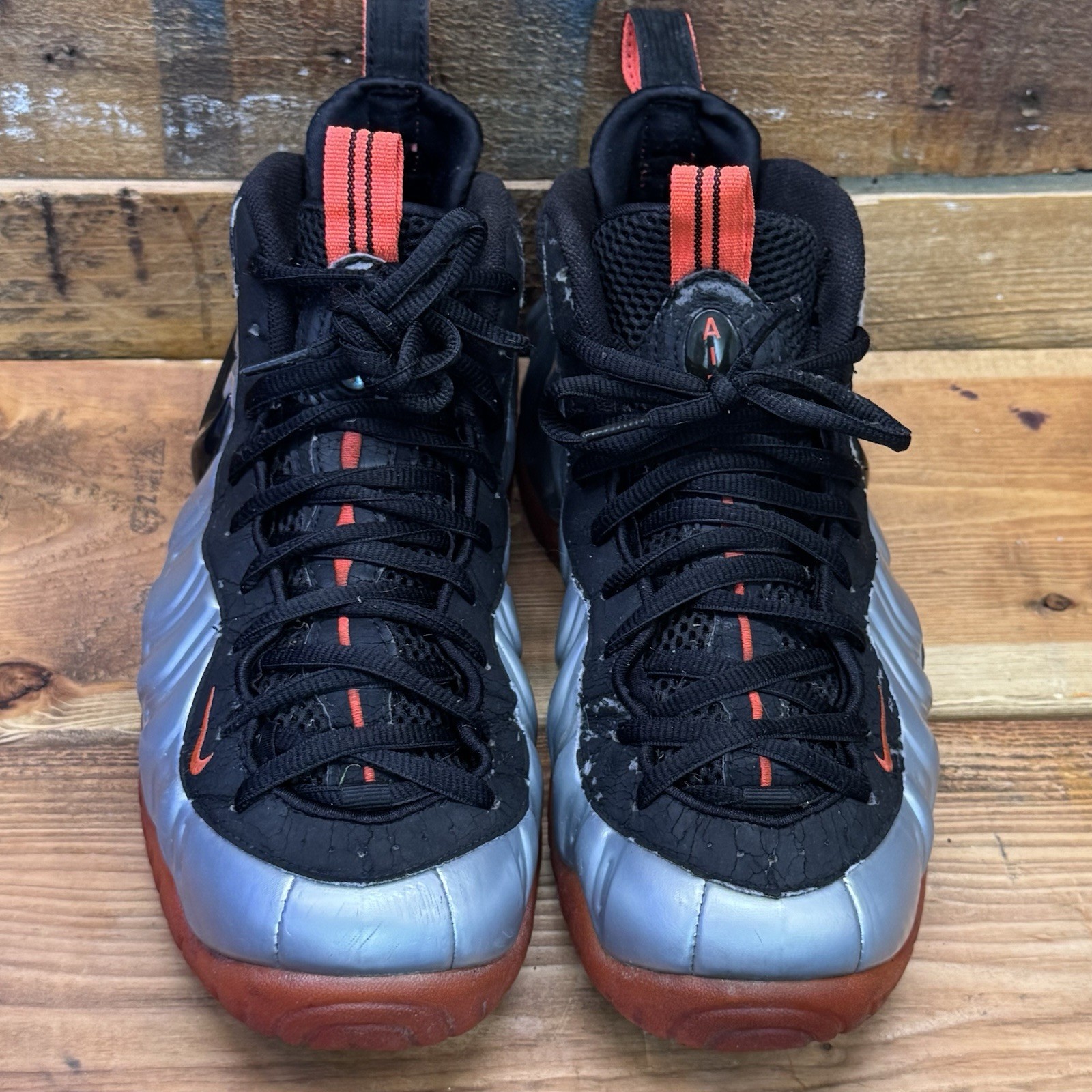 Size 11 – Nike Air Foamposite Pro Crimson Silver Red Black See Pictures