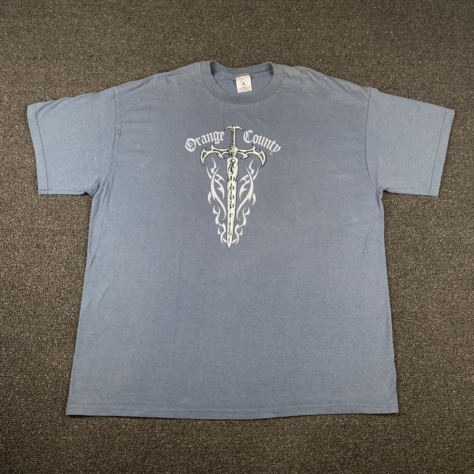 Orange County Choppers T Shirt Mens Size 2XL Blue Shirt Sleeve Motorcycle Sword