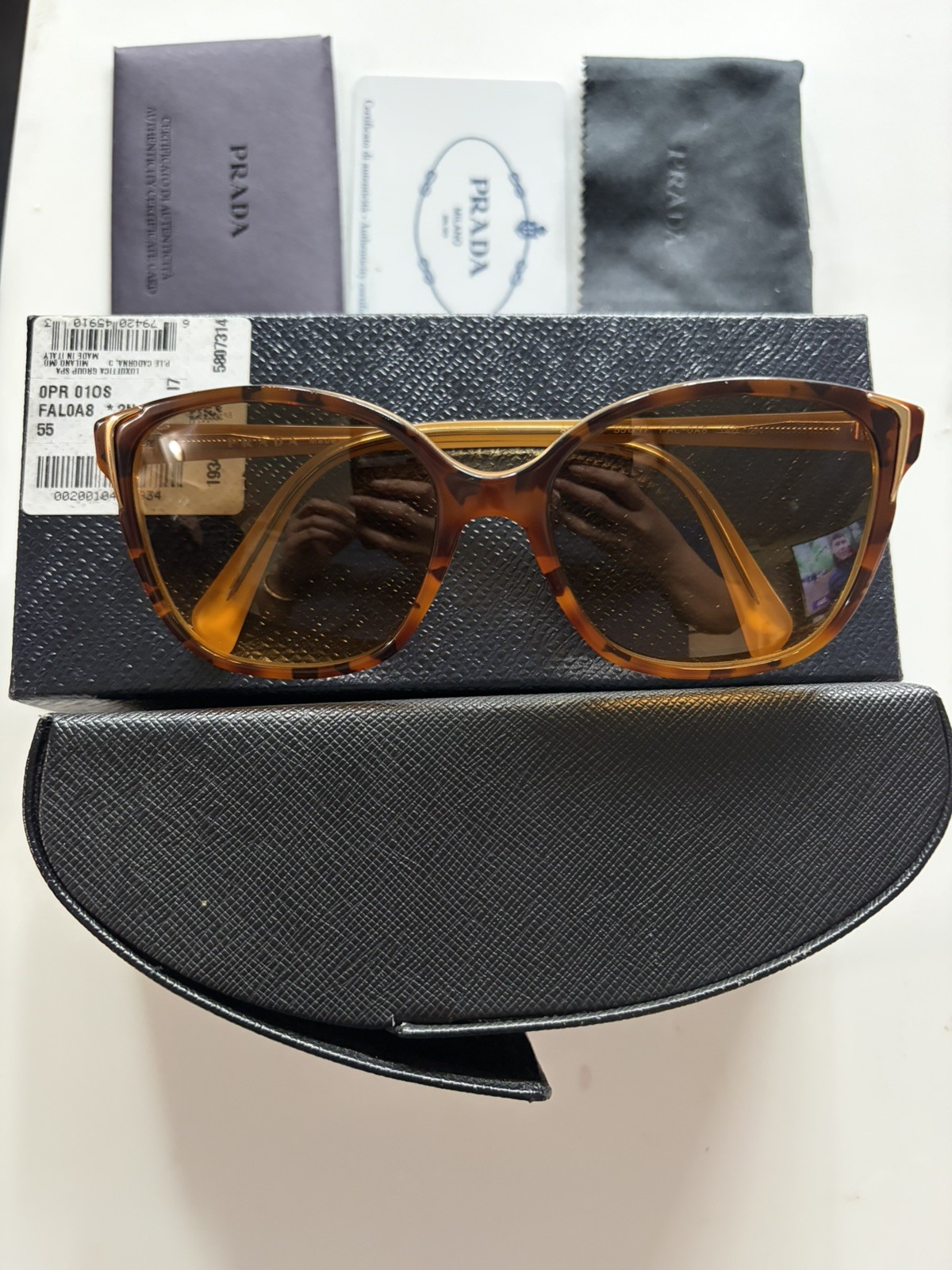 Prada Oversized Square Sunglasses Women Tortoiseshell w/ Box