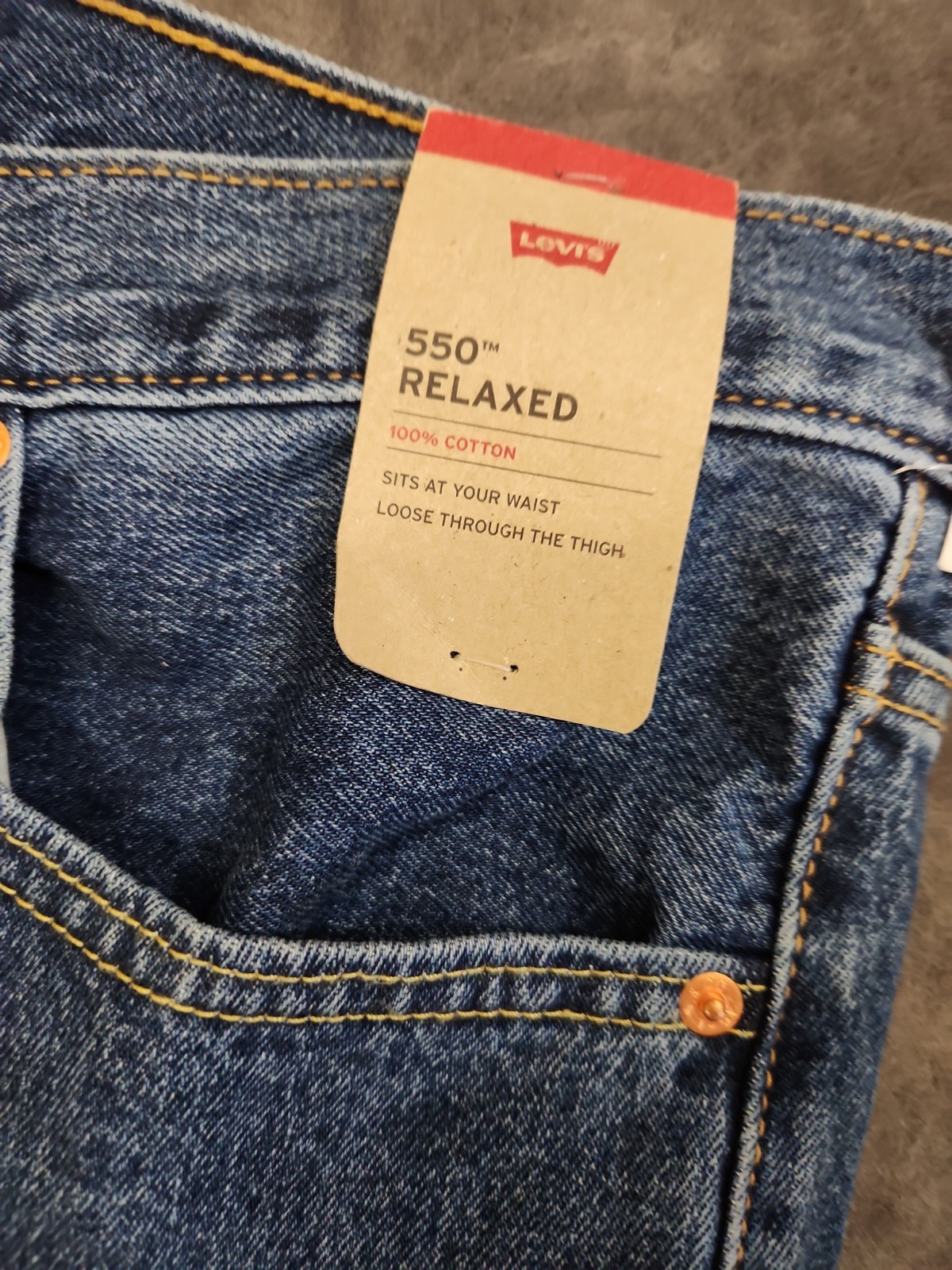 NWT Men 56×28 Levi’s 550 Relaxed Fit Jeans Big & Tall Sizes Blue Denim
