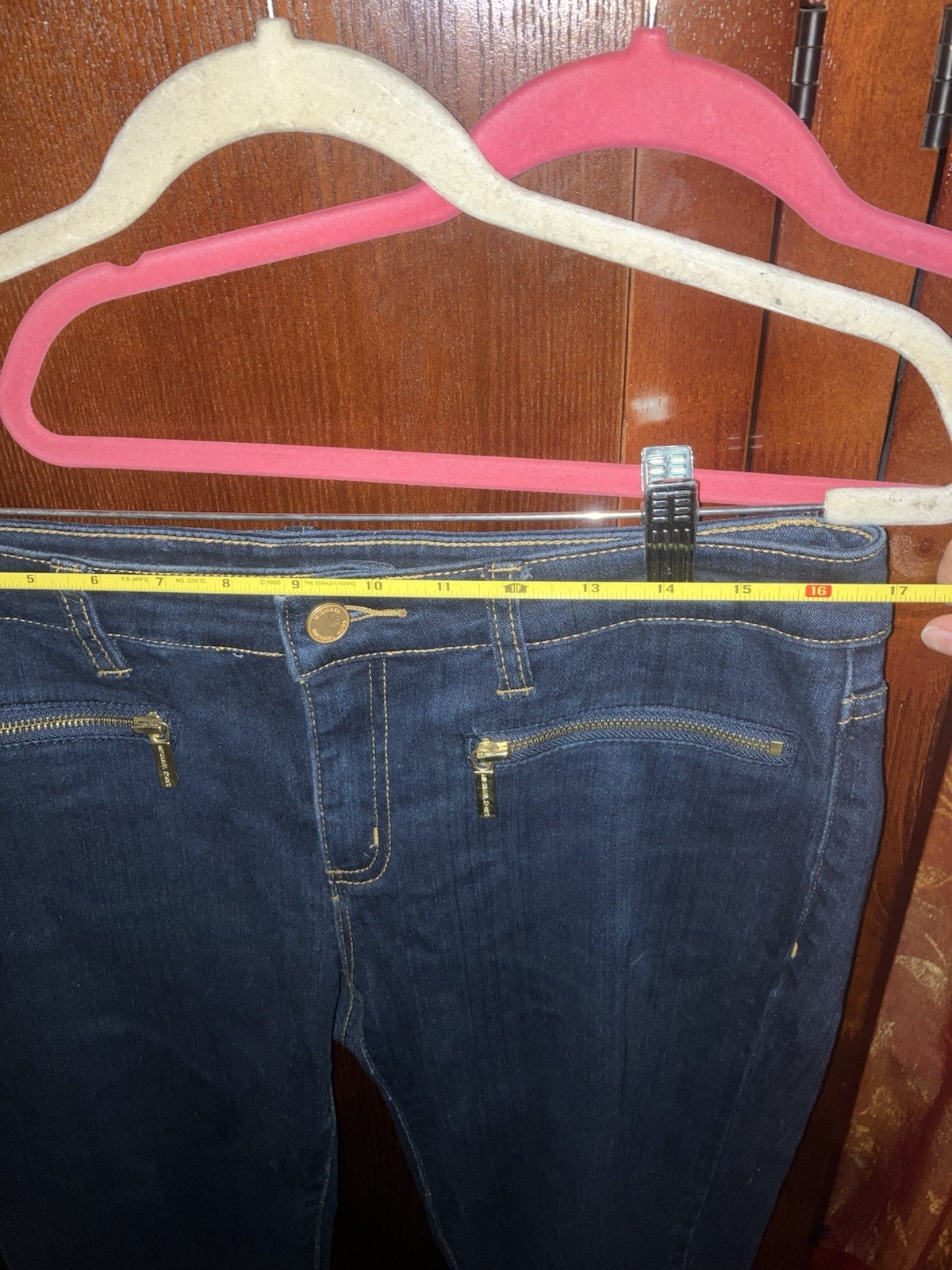 Michael Kors 8 Skinny Navy Jeans With Real Front Gold Zipper/Back Pockets