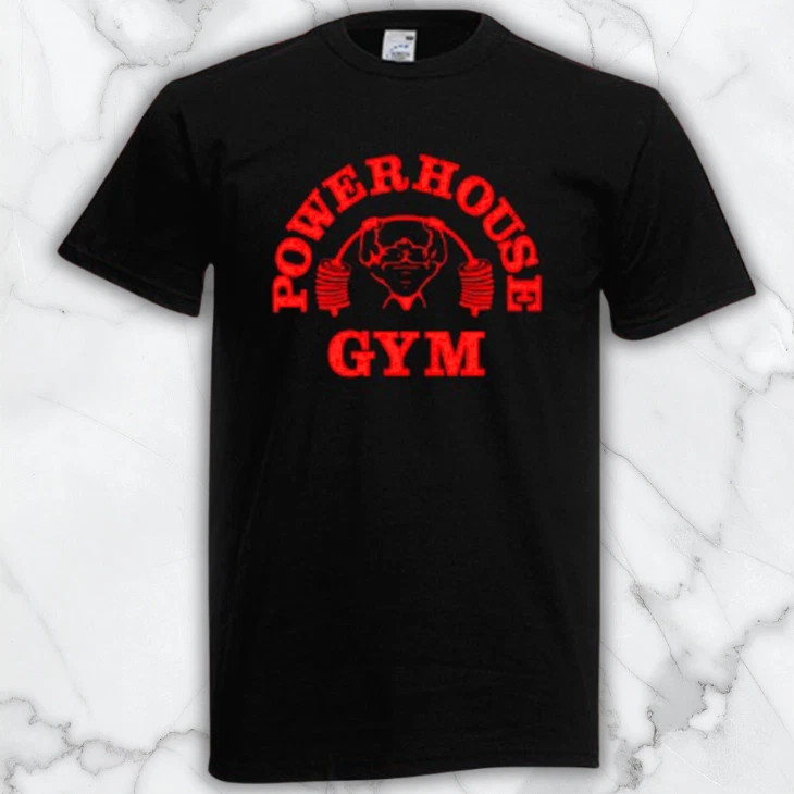 Powerhouse Gym Red Men’s Black Graphic T Shirt Freeships