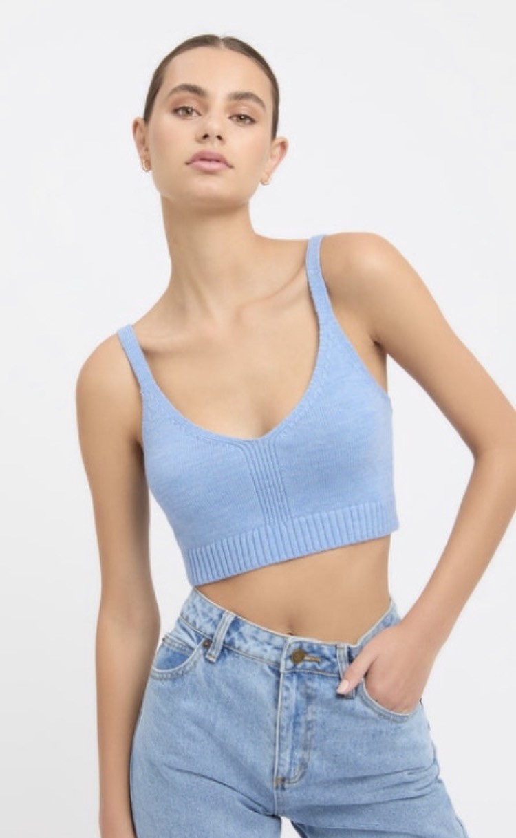 Kookai AUTUMN BRA TOP size1 AU8 100% Wool New with tag RRP $100